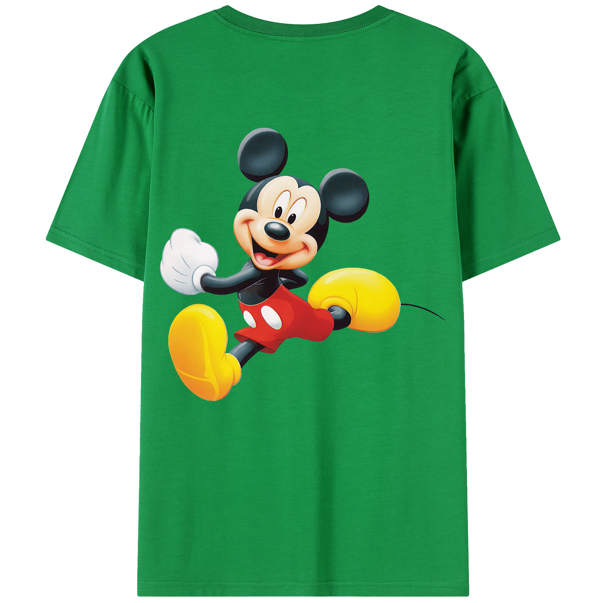 （画像用） ミッキーマウス Mickey Mouse 綿100％ メンズ半袖Tシャツ（バックプリント） 通気性