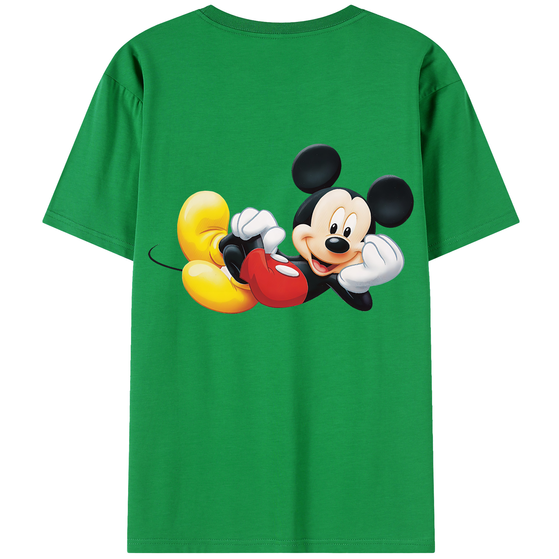 （画像用） ミッキーマウス Mickey Mouse 綿100％ メンズ半袖Tシャツ（バックプリント） 通気性
