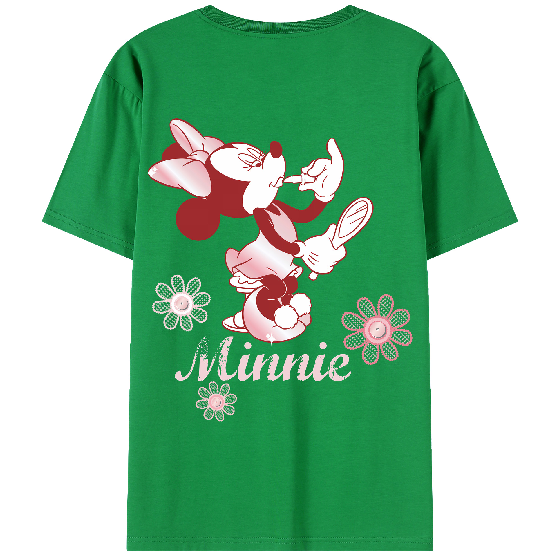 （画像用） ミッキーマウス Mickey Mouse 綿100％ メンズ半袖Tシャツ（バックプリント） 通気性