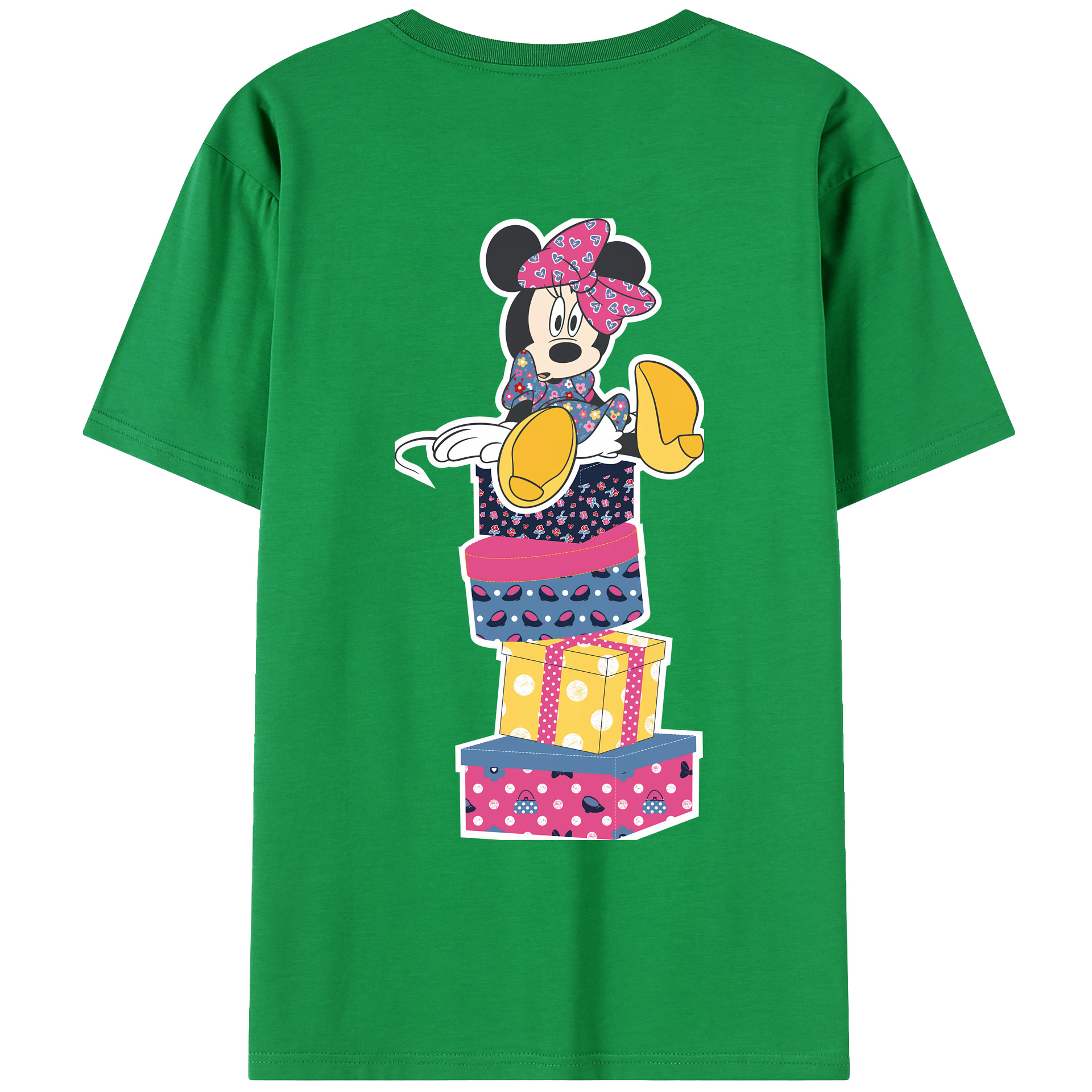 （画像用） ミッキーマウス Mickey Mouse 綿100％ メンズ半袖Tシャツ（バックプリント） 通気性