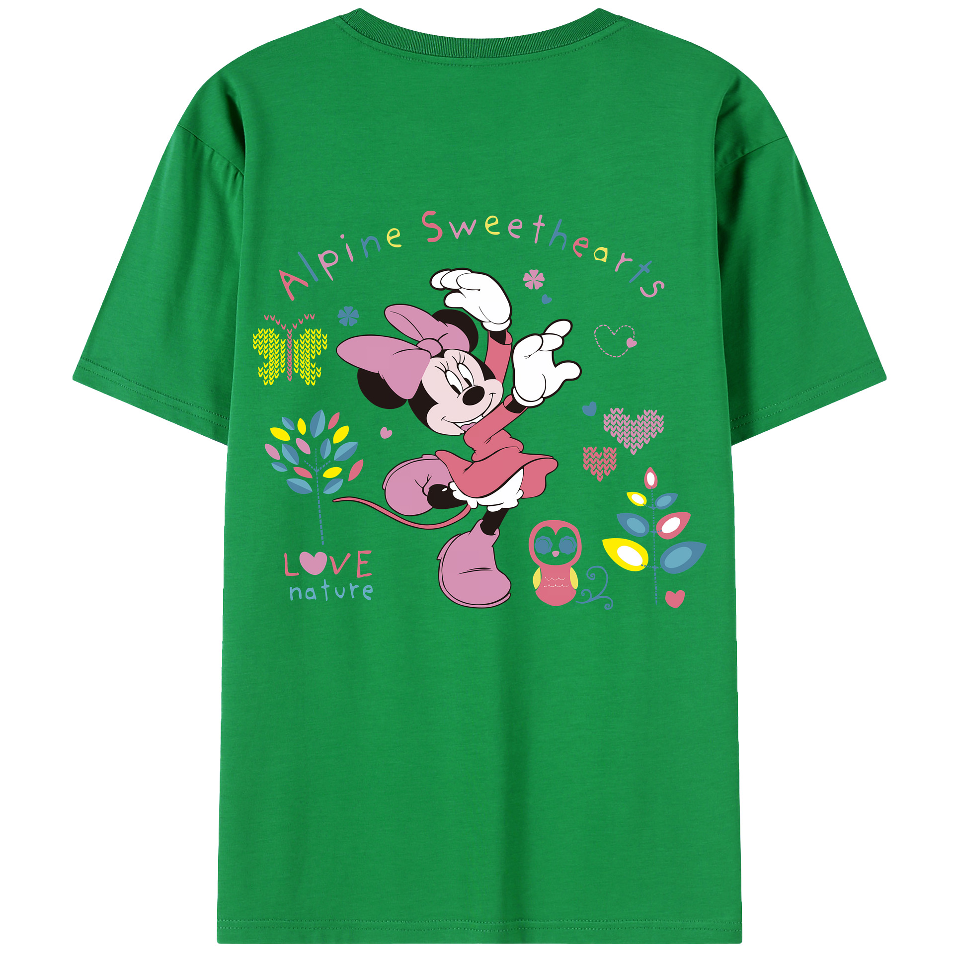 （画像用） ミッキーマウス Mickey Mouse 綿100％ メンズ半袖Tシャツ（バックプリント） 通気性