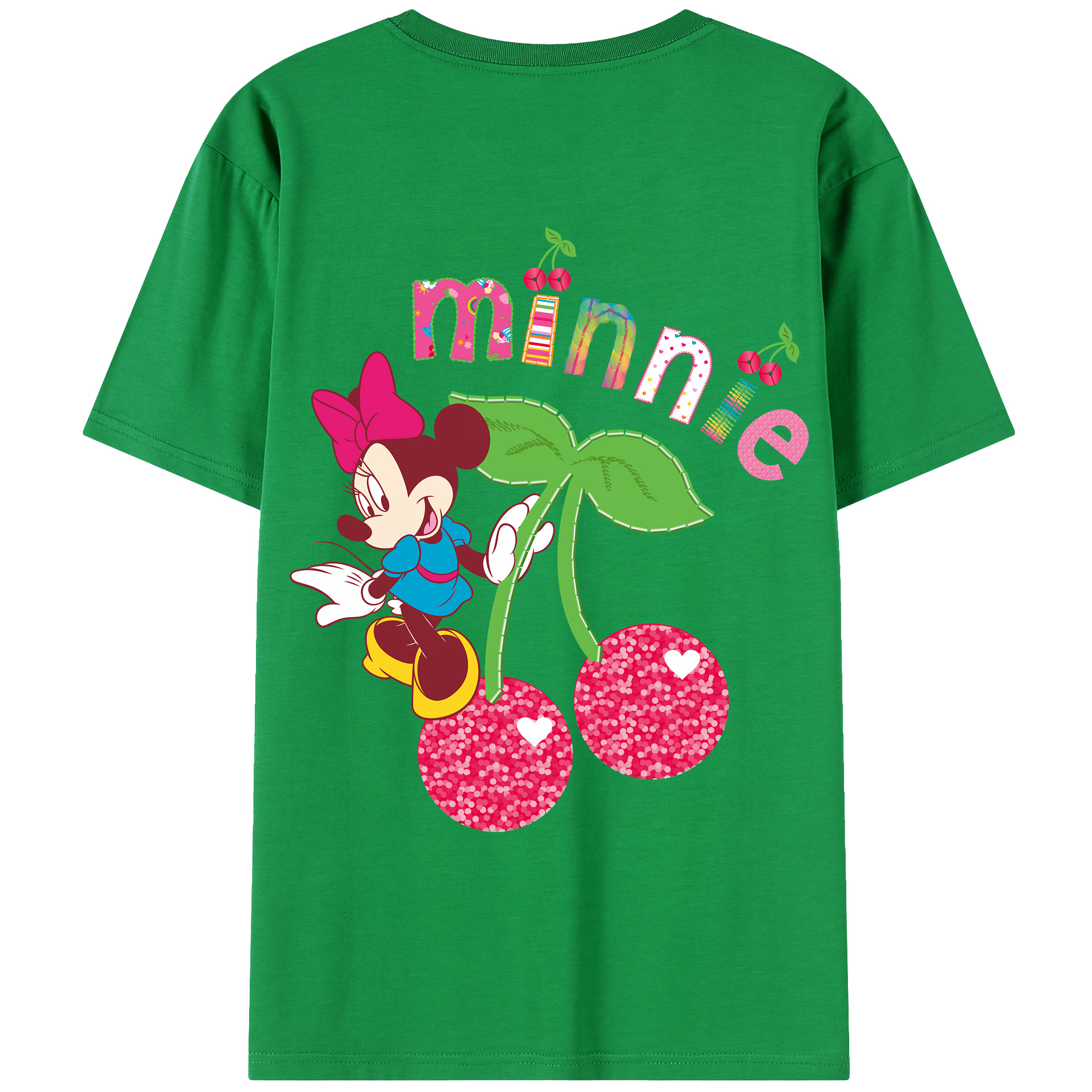 （画像用） ミッキーマウス Mickey Mouse 綿100％ メンズ半袖Tシャツ（バックプリント） 通気性
