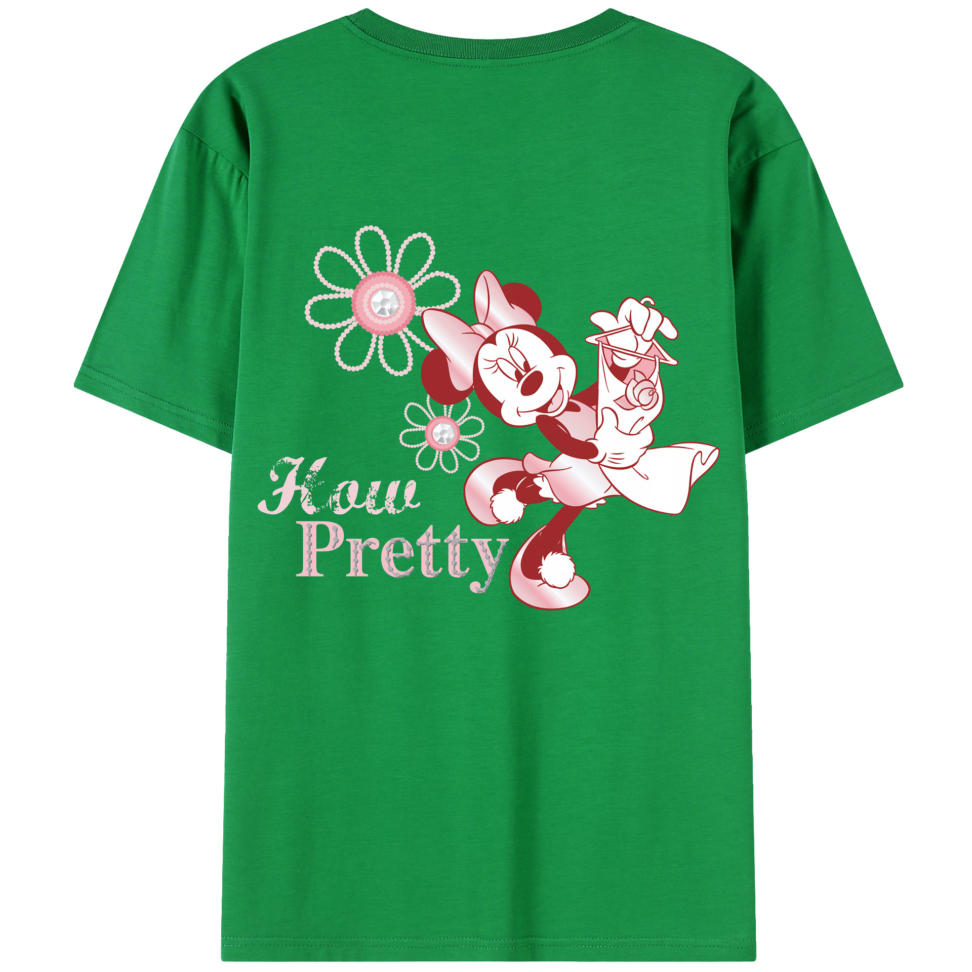 （画像用） ミッキーマウス Mickey Mouse 綿100％ メンズ半袖Tシャツ（バックプリント） 通気性