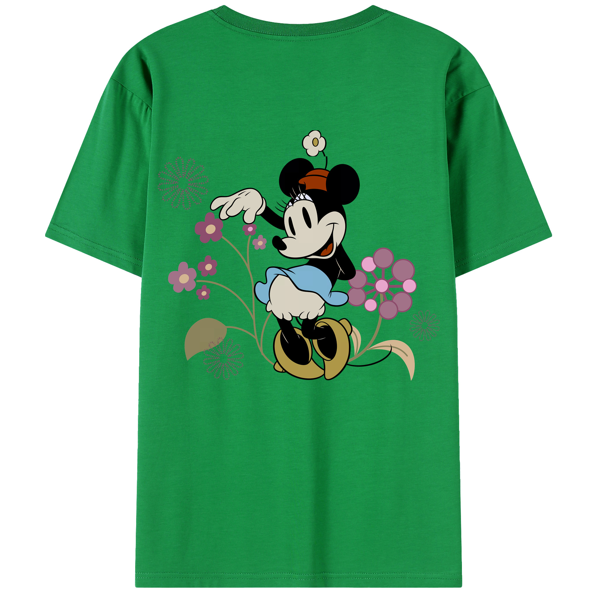 （画像用） ミッキーマウス Mickey Mouse 綿100％ メンズ半袖Tシャツ（バックプリント） 通気性