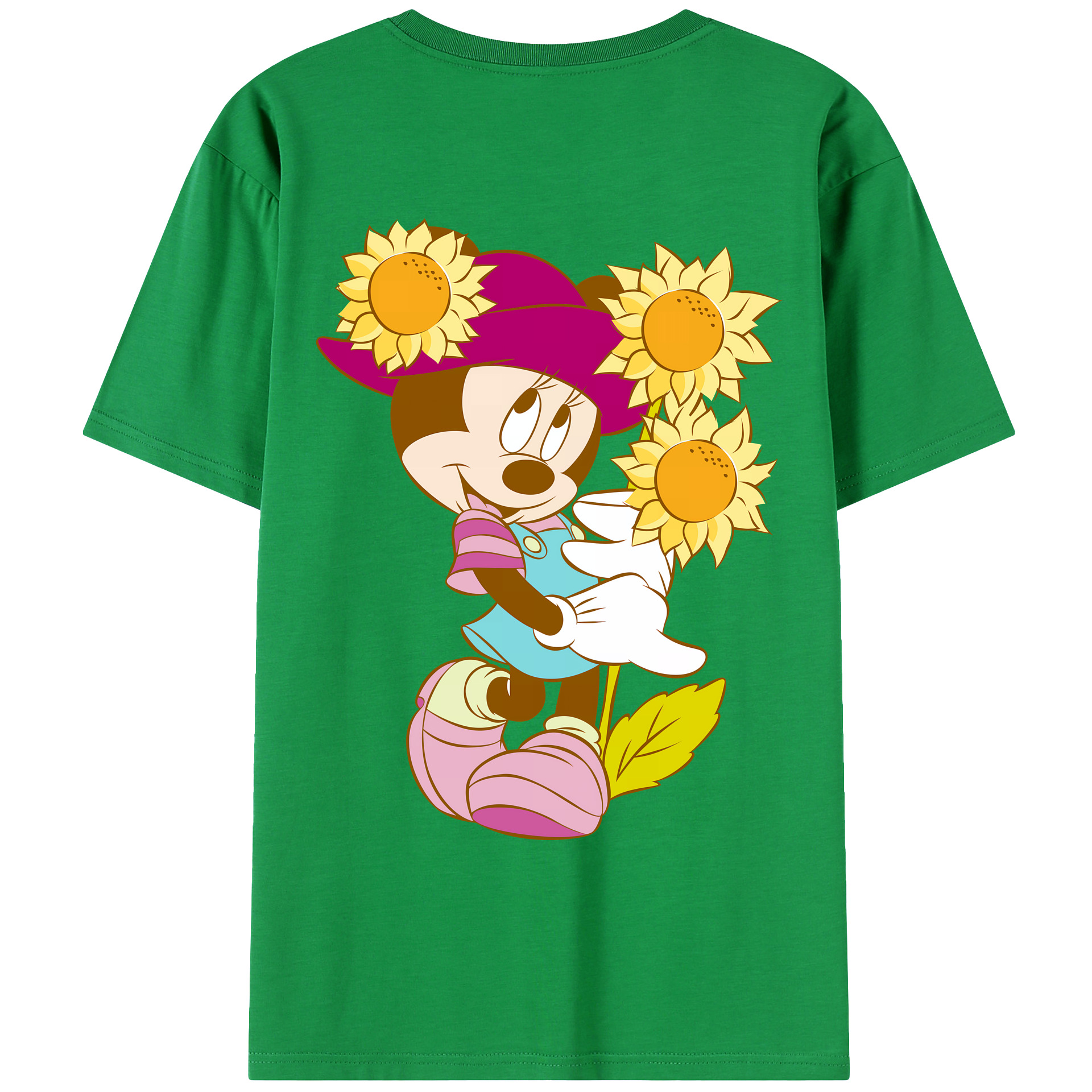（画像用） ミッキーマウス Mickey Mouse 綿100％ メンズ半袖Tシャツ（バックプリント） 通気性