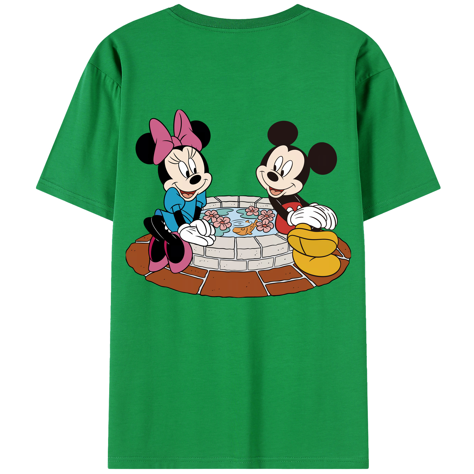 （画像用） ミッキーマウス Mickey Mouse 綿100％ メンズ半袖Tシャツ（バックプリント） 通気性
