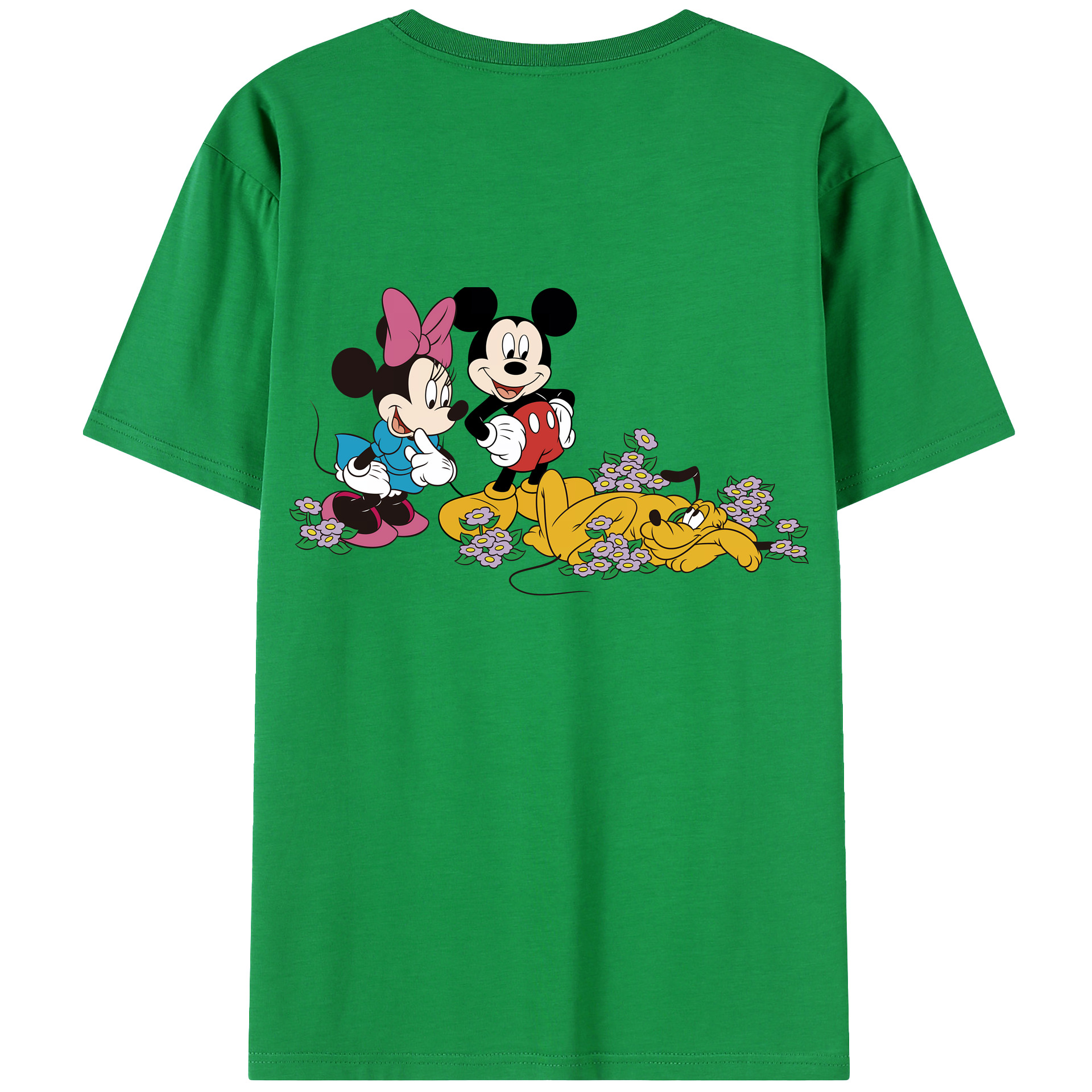 （画像用） ミッキーマウス Mickey Mouse 綿100％ メンズ半袖Tシャツ（バックプリント） 通気性