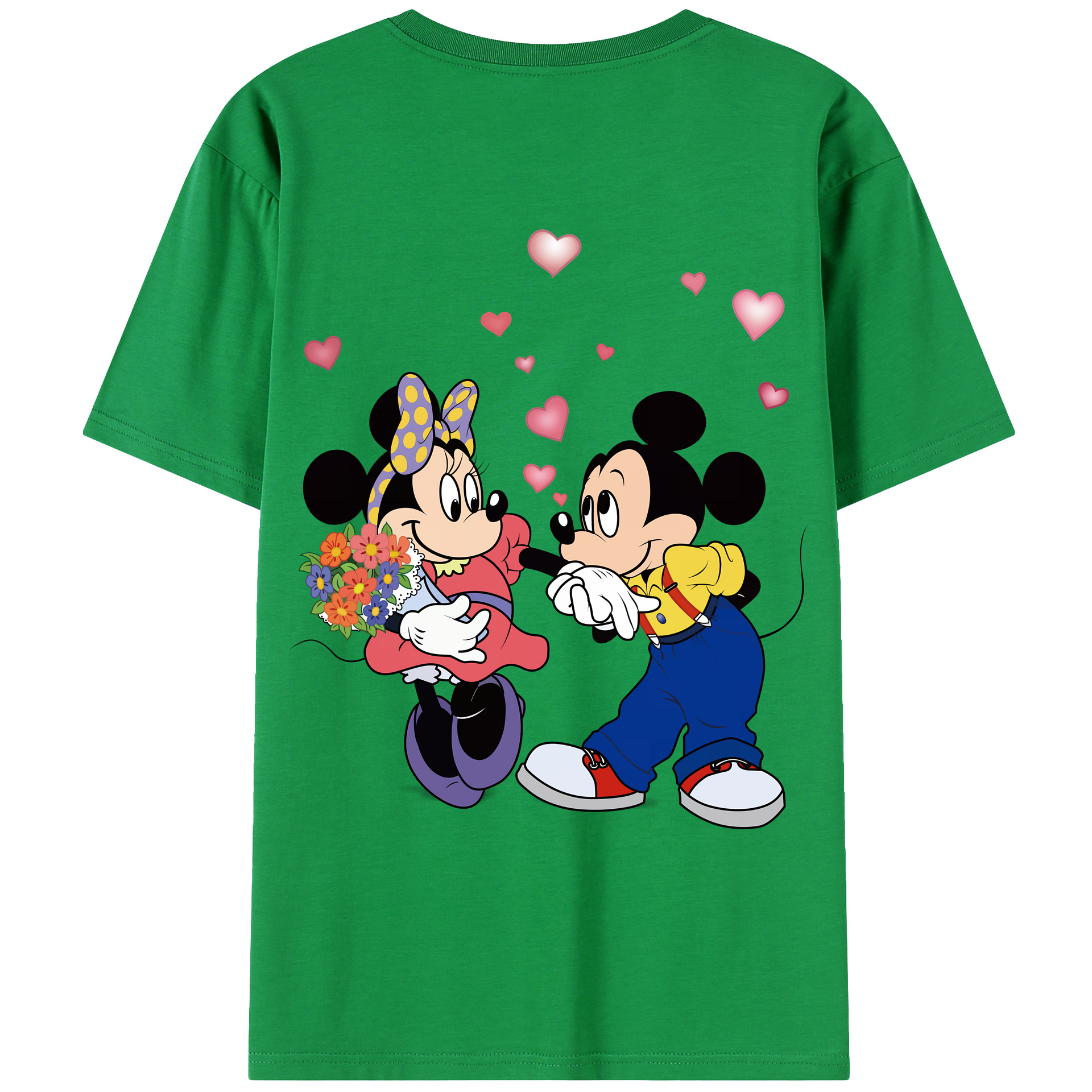 （画像用） ミッキーマウス Mickey Mouse 綿100％ メンズ半袖Tシャツ（バックプリント） 通気性