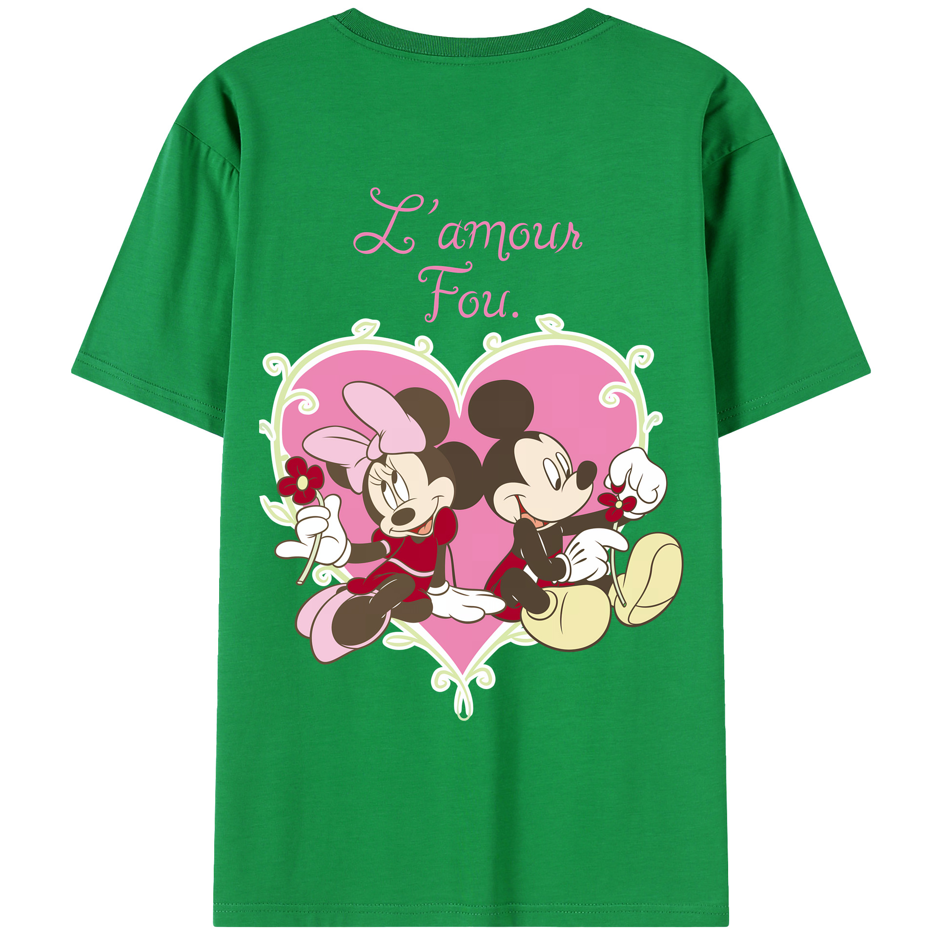 （画像用） ミッキーマウス Mickey Mouse 綿100％ メンズ半袖Tシャツ（バックプリント） 通気性