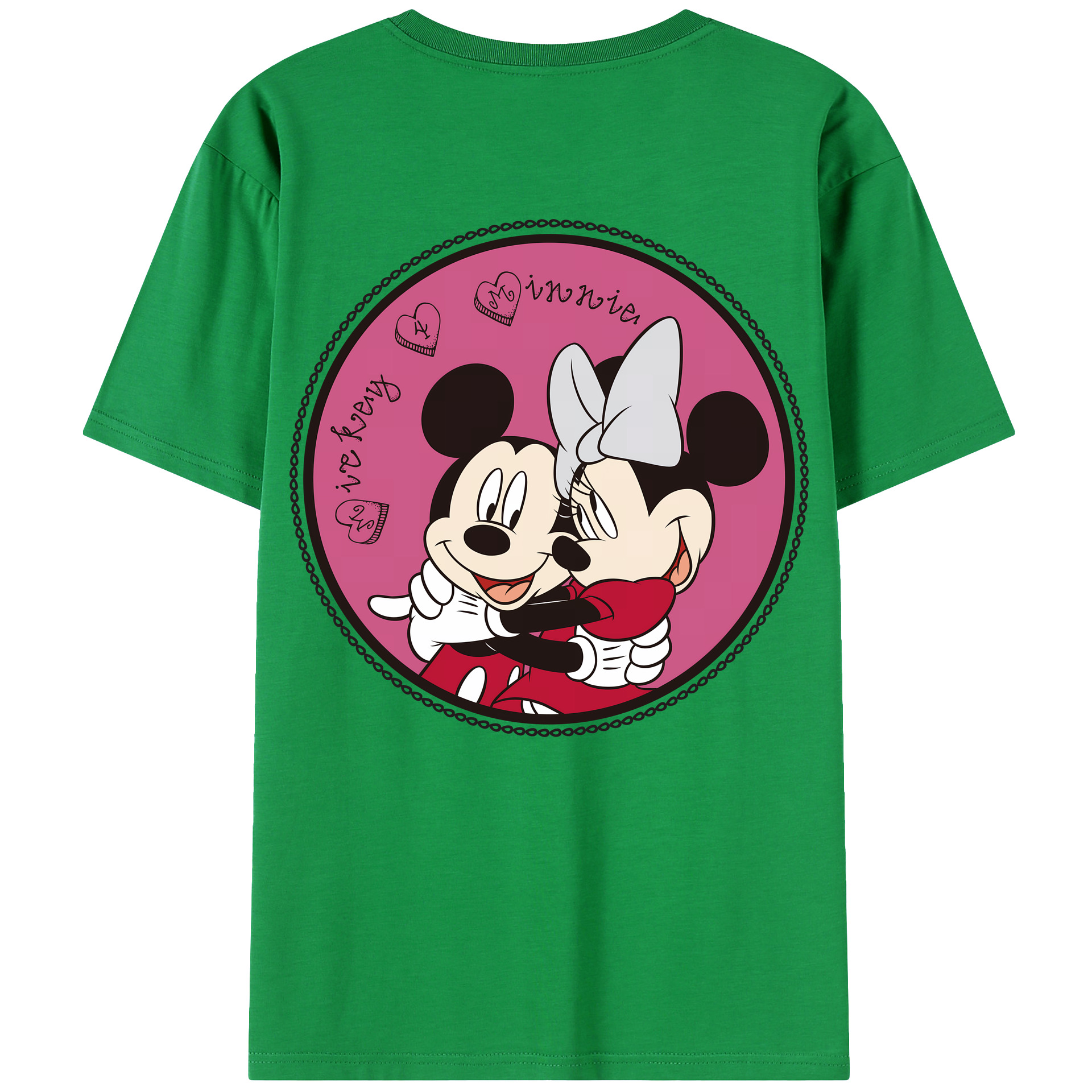（画像用） ミッキーマウス Mickey Mouse 綿100％ メンズ半袖Tシャツ（バックプリント） 通気性