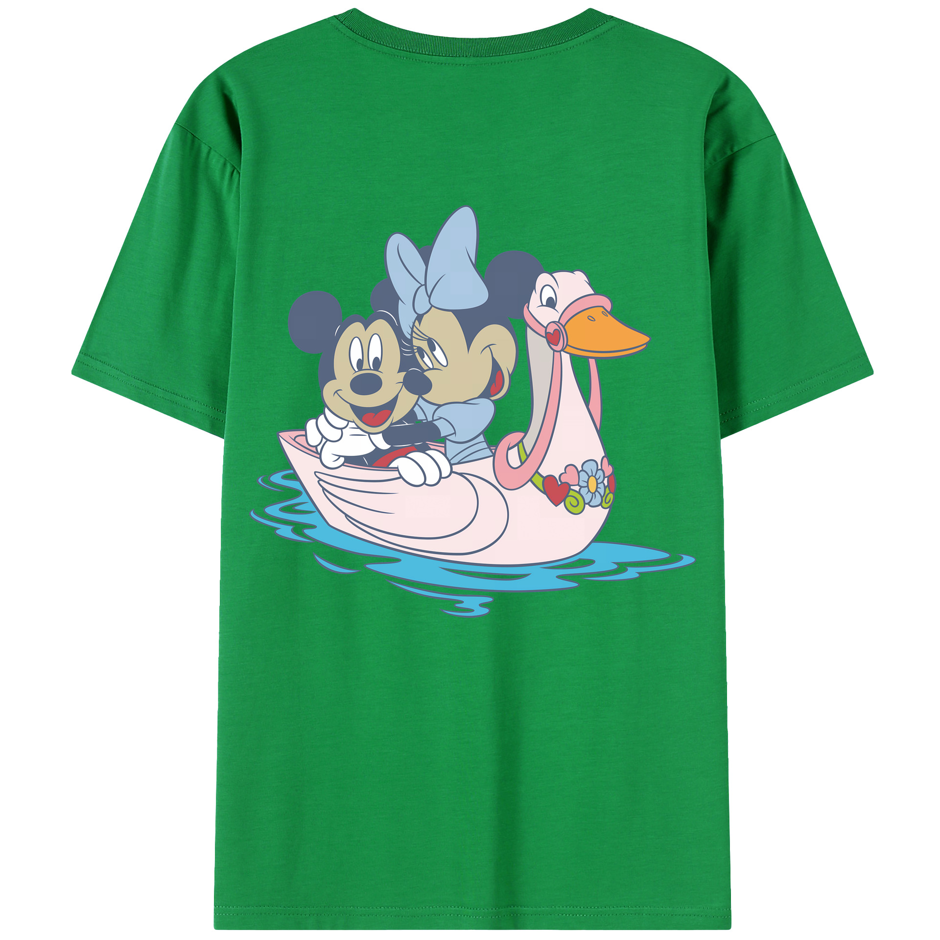 （画像用） ミッキーマウス Mickey Mouse 綿100％ メンズ半袖Tシャツ（バックプリント） 通気性