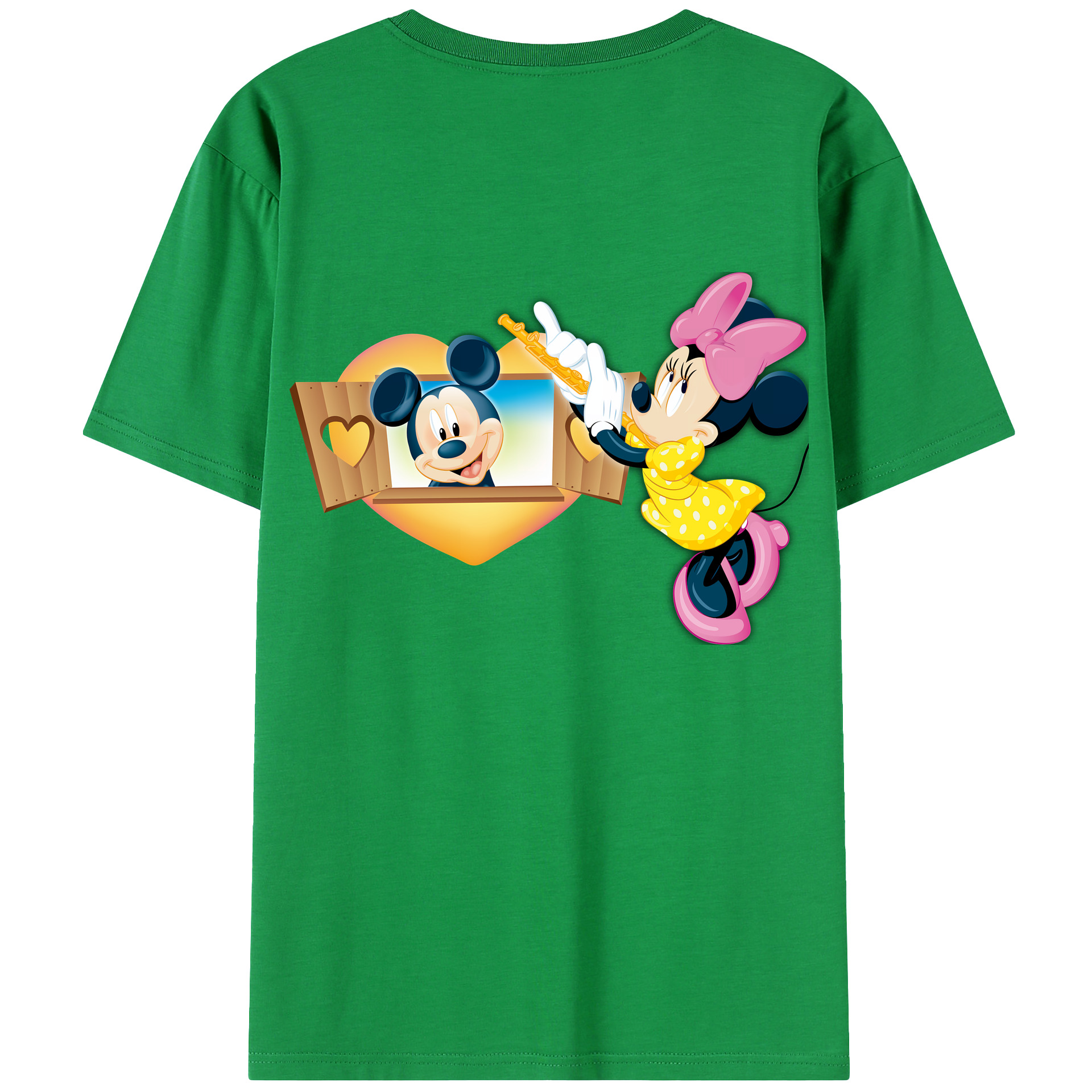 （画像用） ミッキーマウス Mickey Mouse 綿100％ メンズ半袖Tシャツ（バックプリント） 通気性