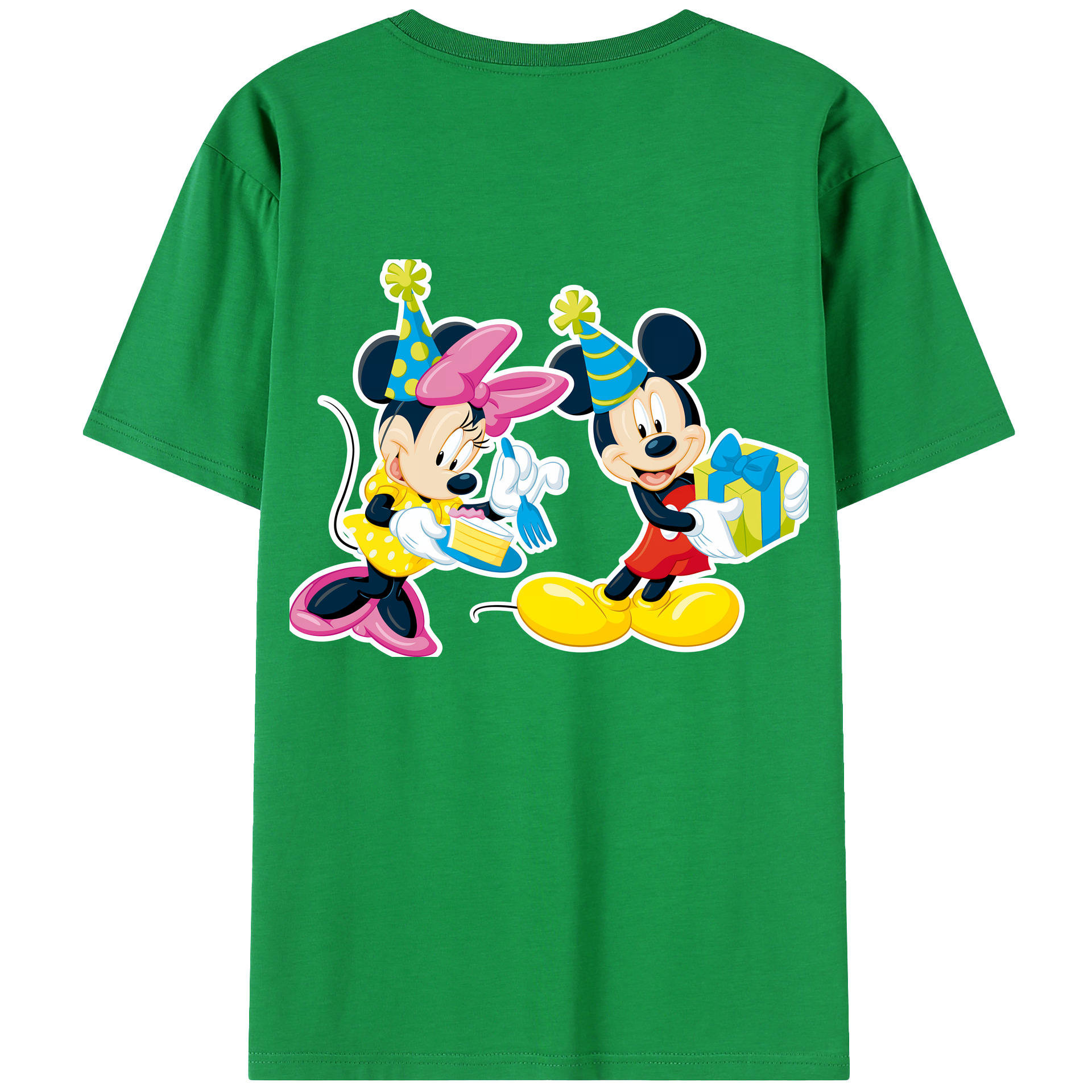（画像用） ミッキーマウス Mickey Mouse 綿100％ メンズ半袖Tシャツ（バックプリント） 通気性
