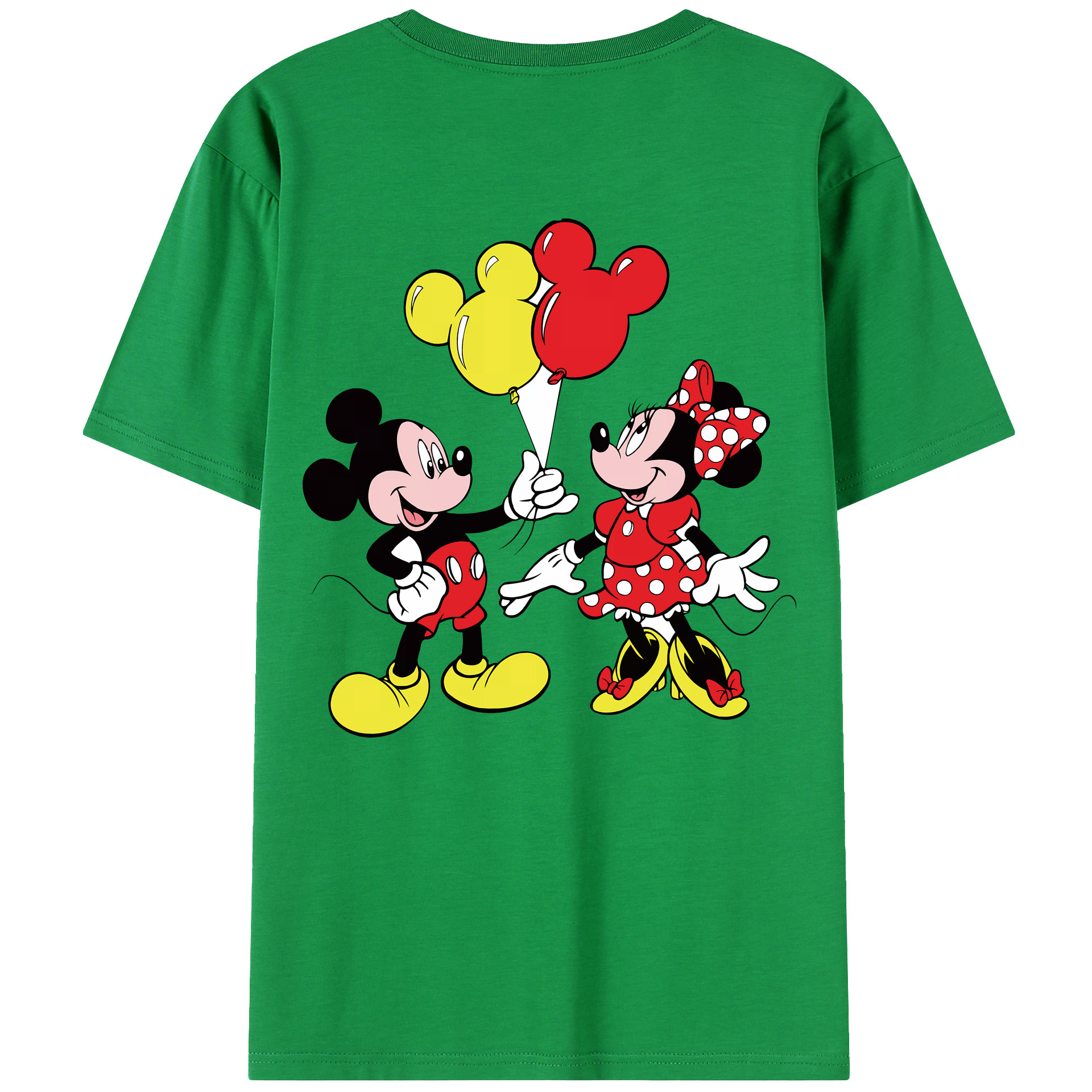 （画像用） ミッキーマウス Mickey Mouse 綿100％ メンズ半袖Tシャツ（バックプリント） 通気性