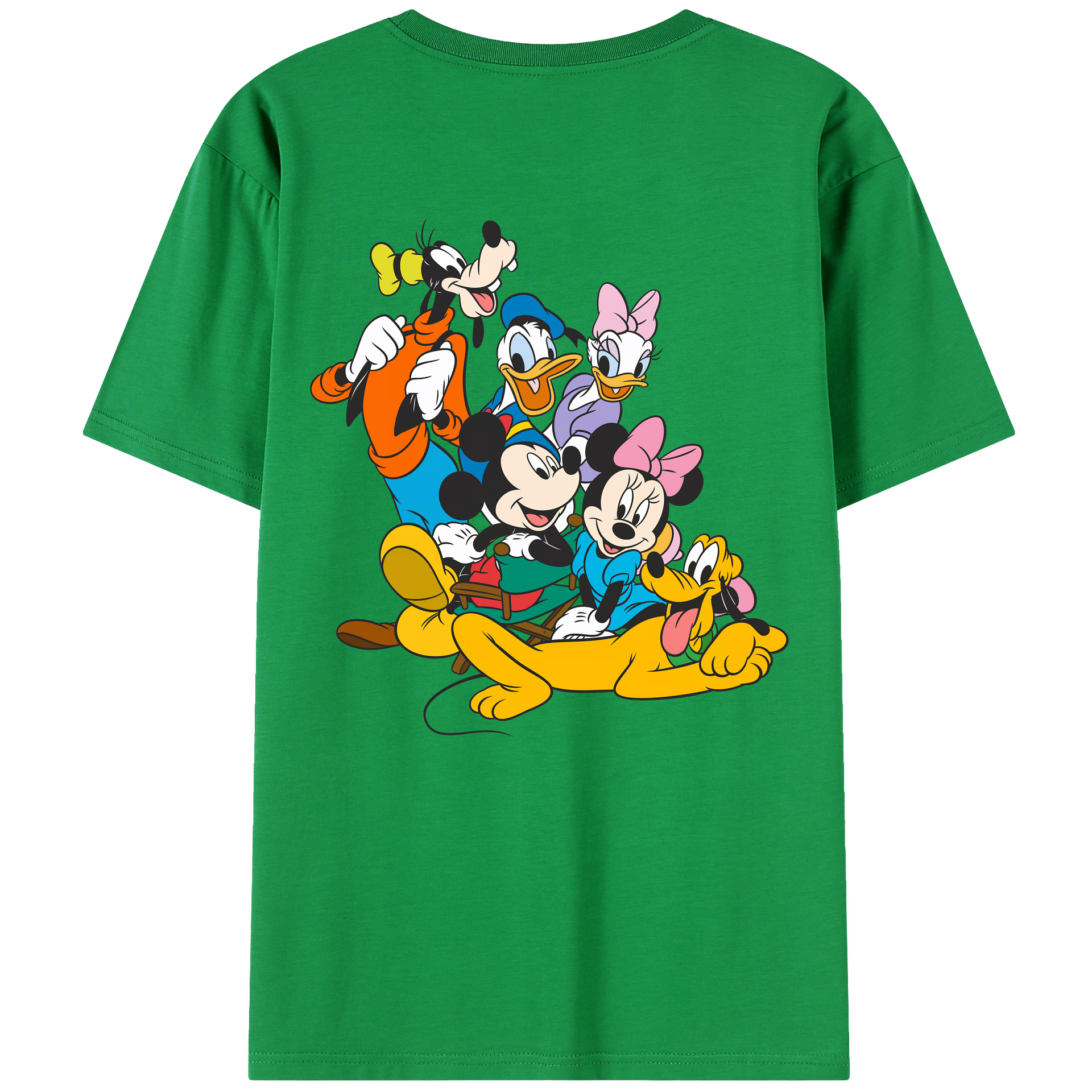 （画像用） ミッキーマウス Mickey Mouse 綿100％ メンズ半袖Tシャツ（バックプリント） 通気性