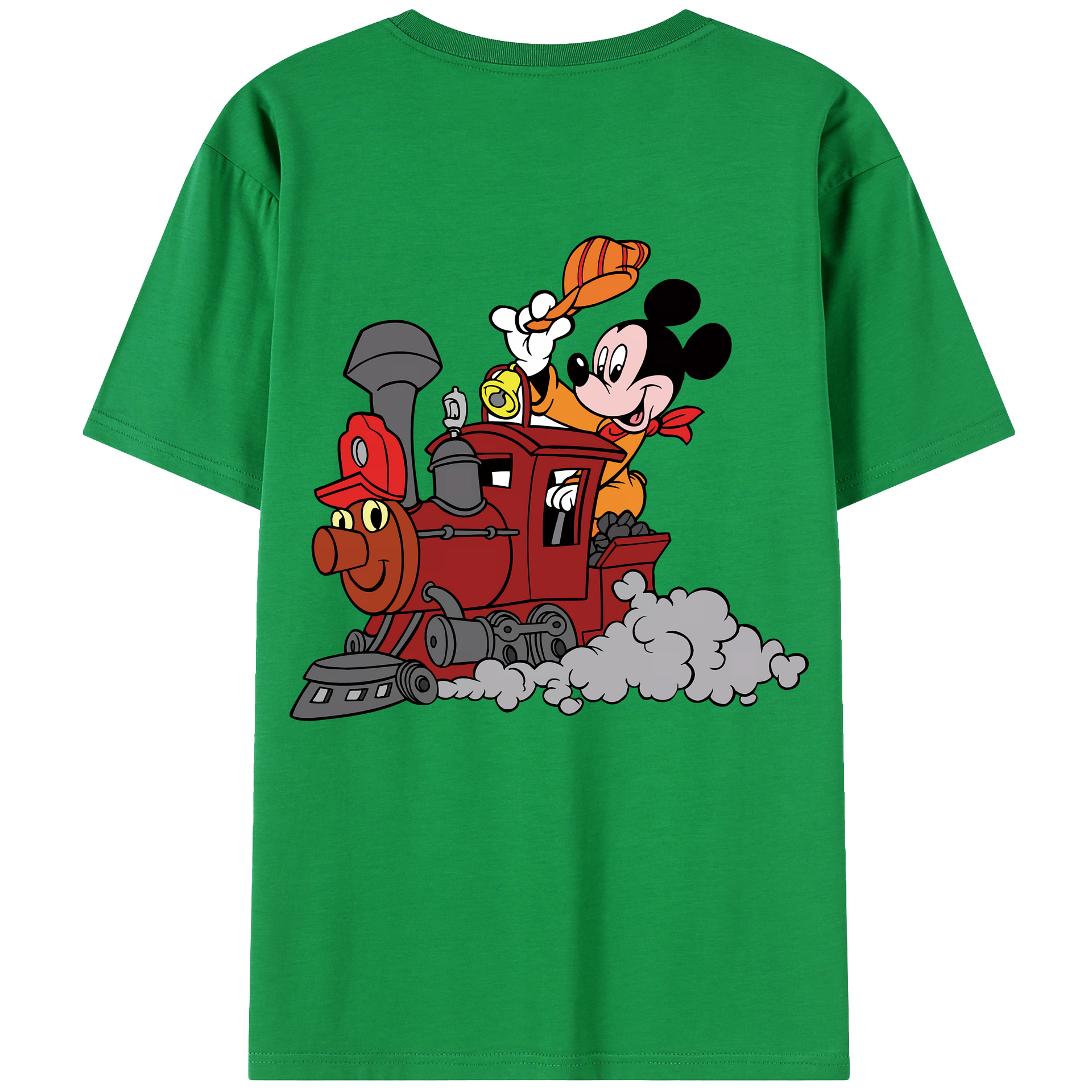 （画像用） ミッキーマウス Mickey Mouse 綿100％ メンズ半袖Tシャツ（バックプリント） 通気性