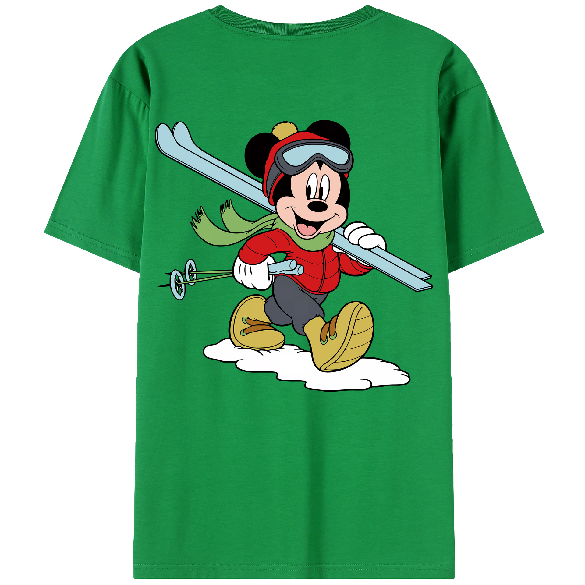 （画像用） ミッキーマウス Mickey Mouse 綿100％ メンズ半袖Tシャツ（バックプリント） 通気性