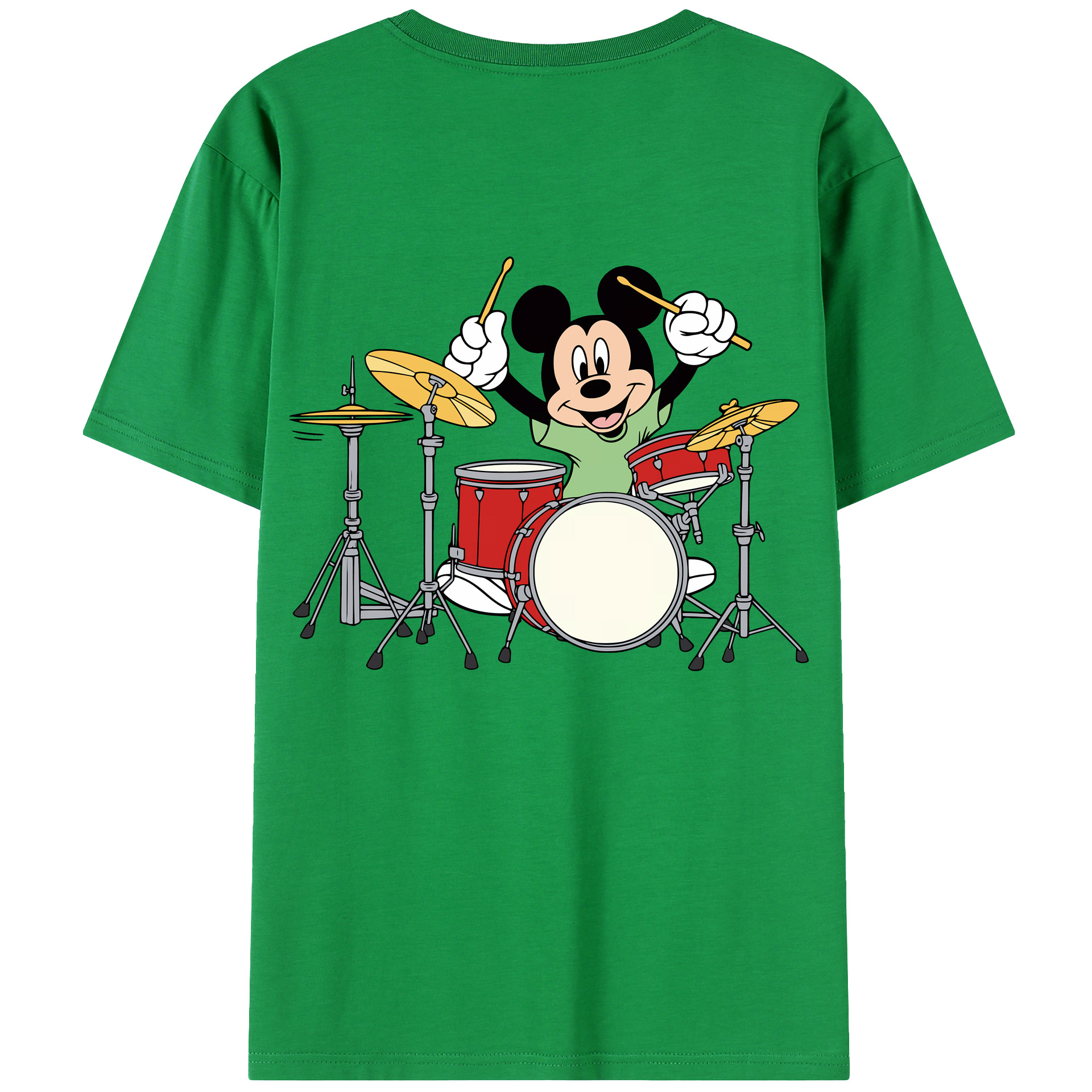 （画像用） ミッキーマウス Mickey Mouse 綿100％ メンズ半袖Tシャツ（バックプリント） 通気性