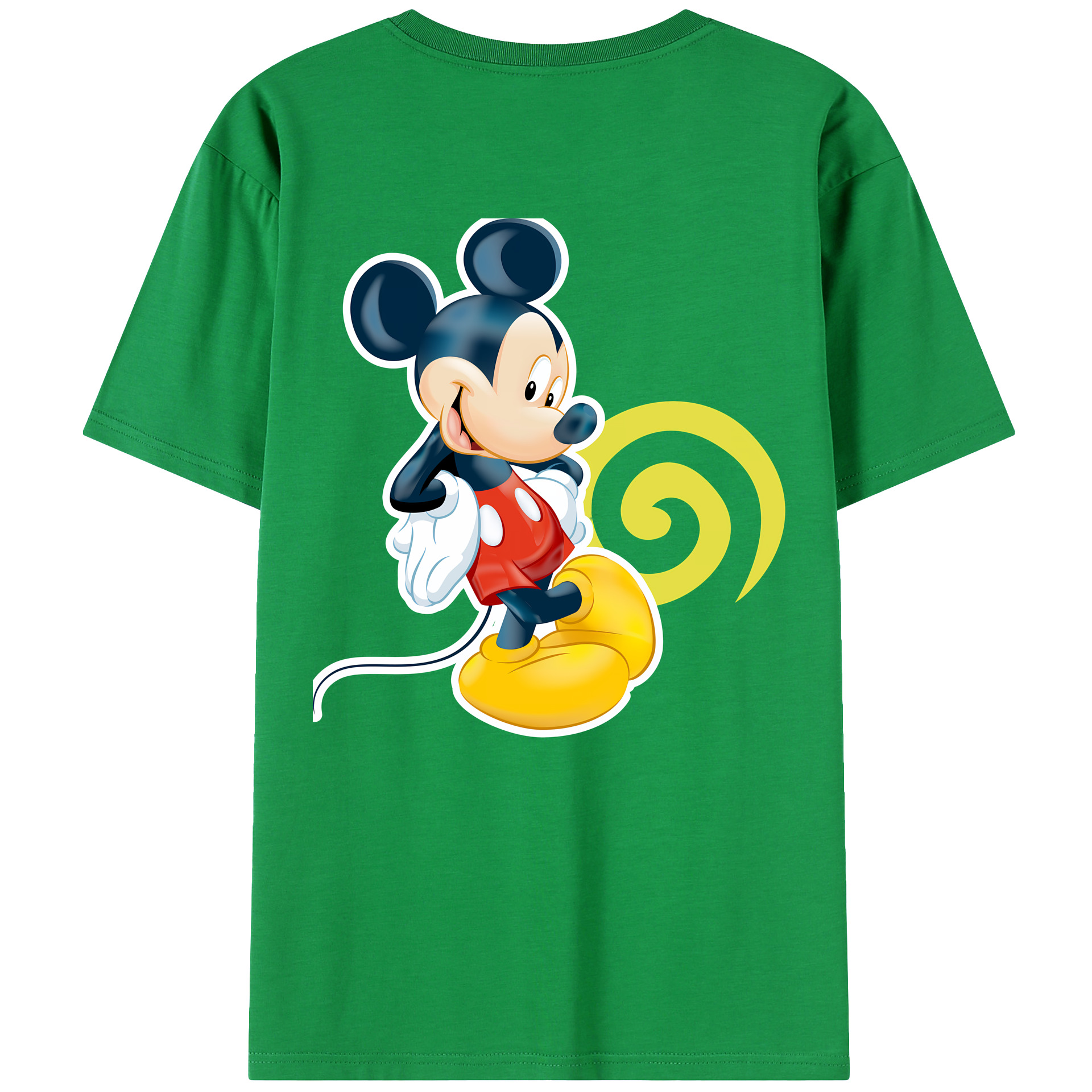 （画像用） ミッキーマウス Mickey Mouse 綿100％ メンズ半袖Tシャツ（バックプリント） 通気性
