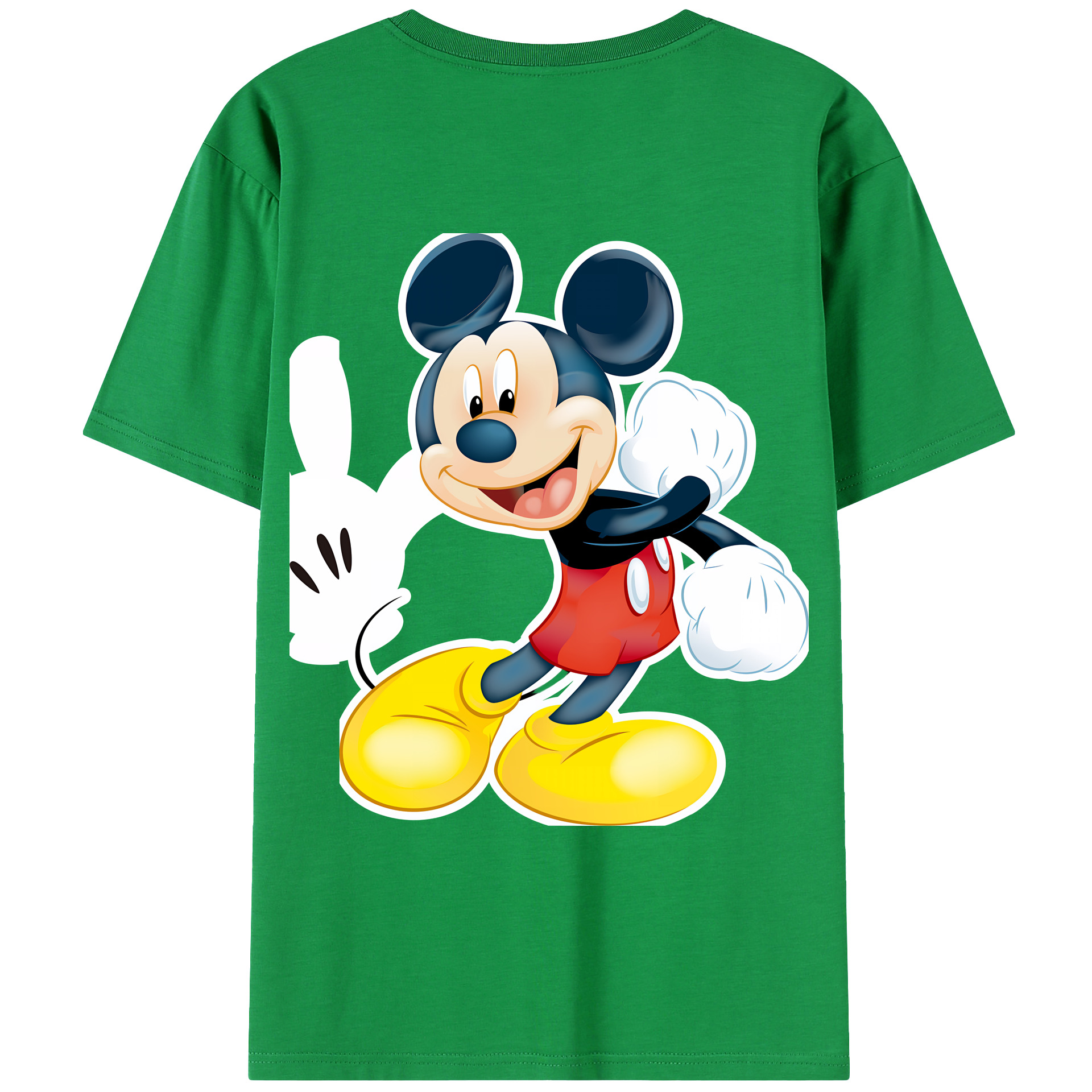 （画像用） ミッキーマウス Mickey Mouse 綿100％ メンズ半袖Tシャツ（バックプリント） 通気性