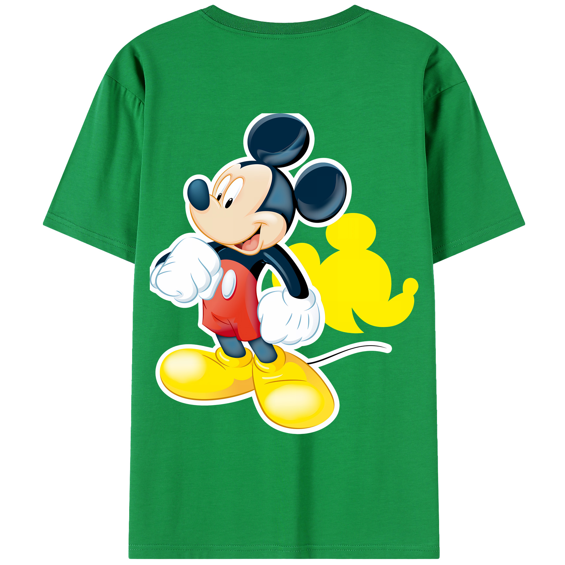 （画像用） ミッキーマウス Mickey Mouse 綿100％ メンズ半袖Tシャツ（バックプリント） 通気性