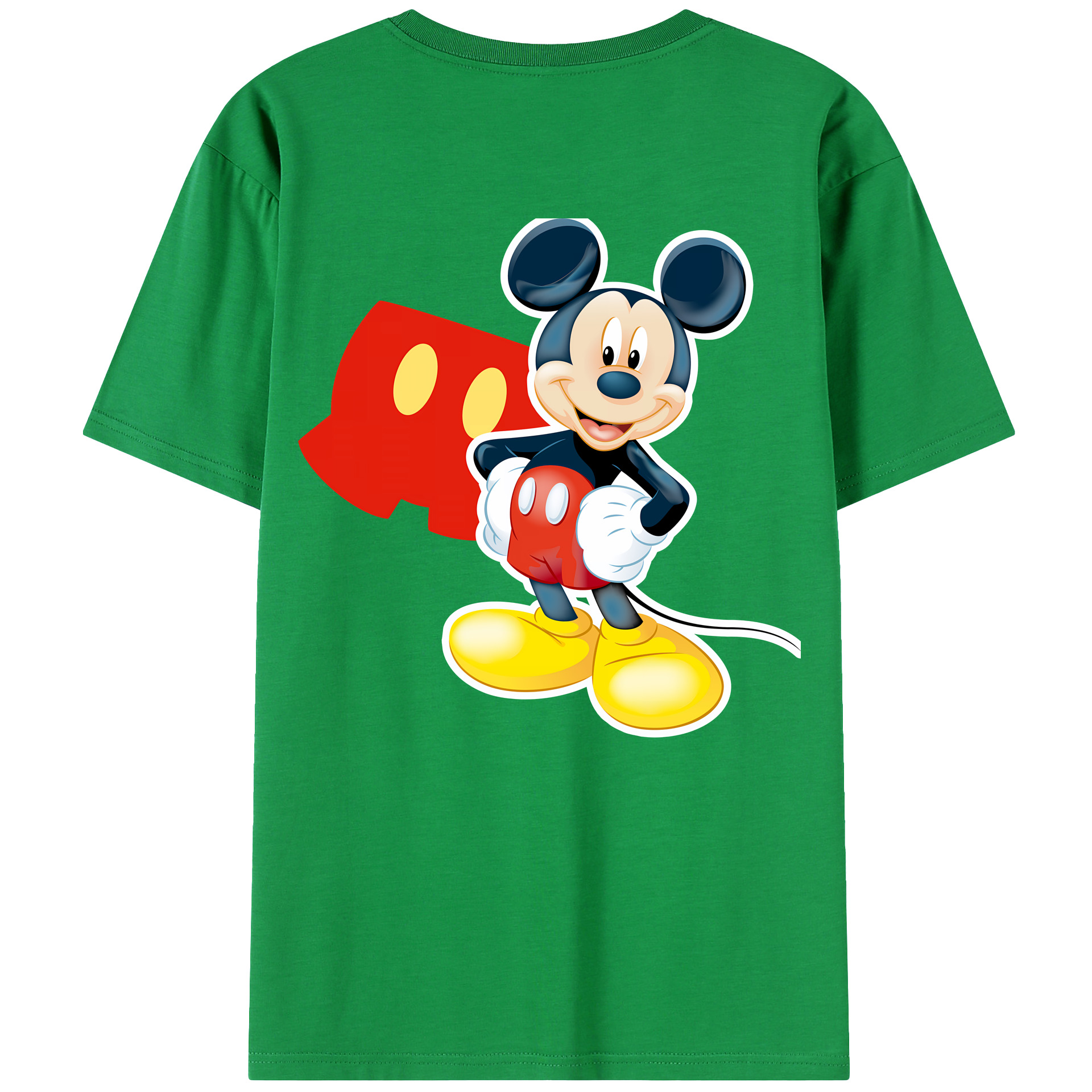 （画像用） ミッキーマウス Mickey Mouse 綿100％ メンズ半袖Tシャツ（バックプリント） 通気性