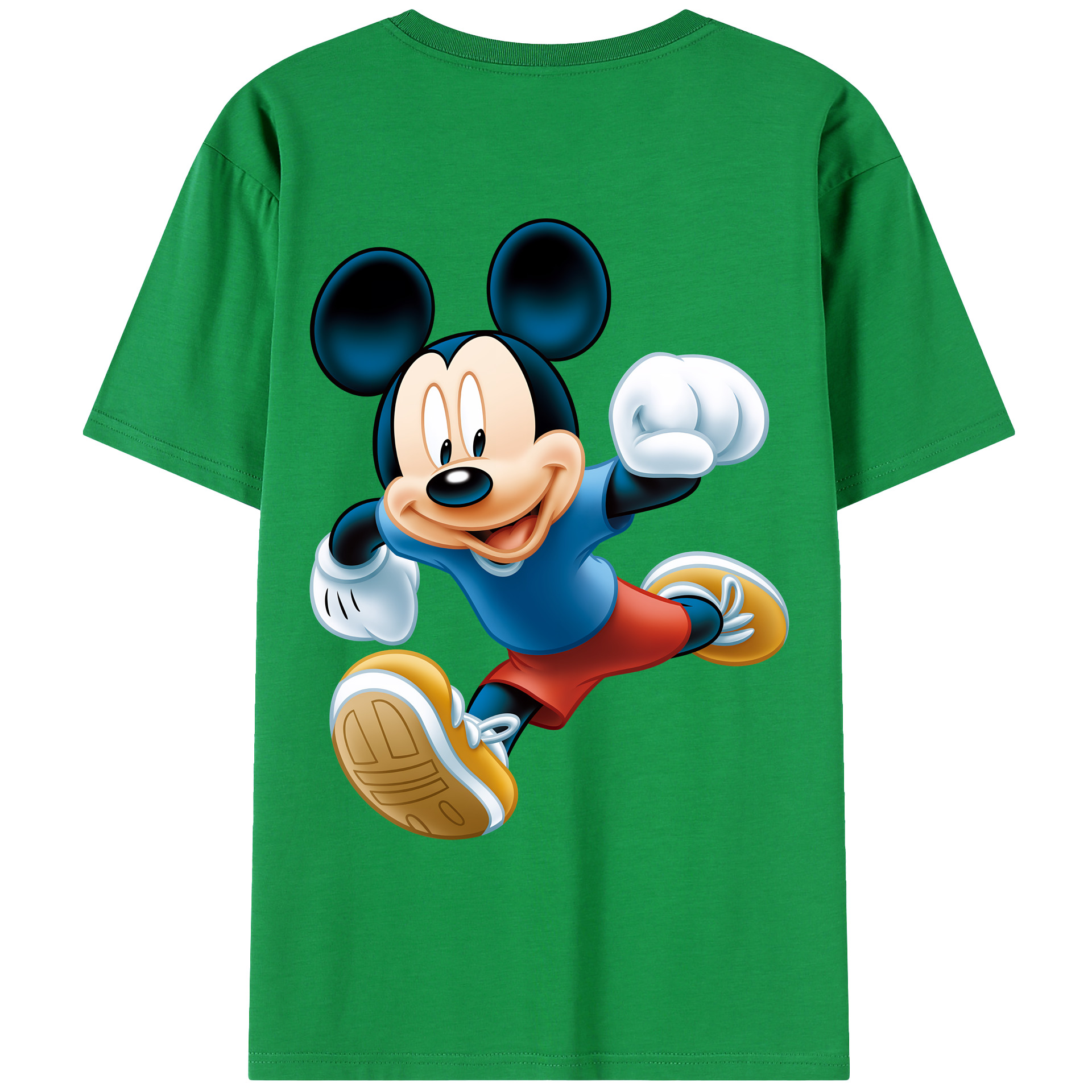 （画像用） ミッキーマウス Mickey Mouse 綿100％ メンズ半袖Tシャツ（バックプリント） 通気性