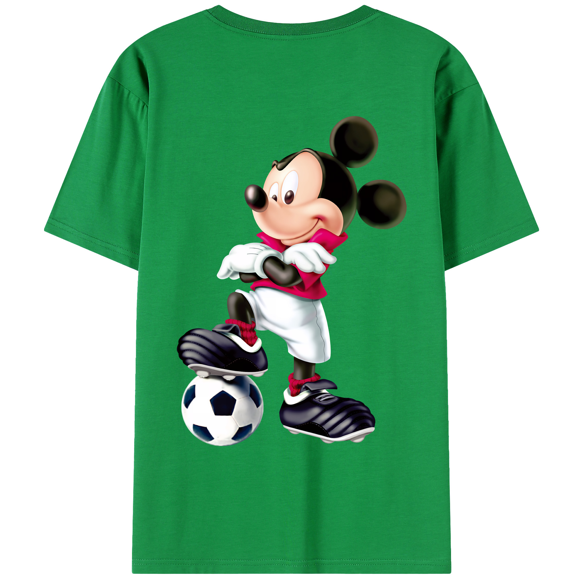 （画像用） ミッキーマウス Mickey Mouse 綿100％ メンズ半袖Tシャツ（バックプリント） 通気性