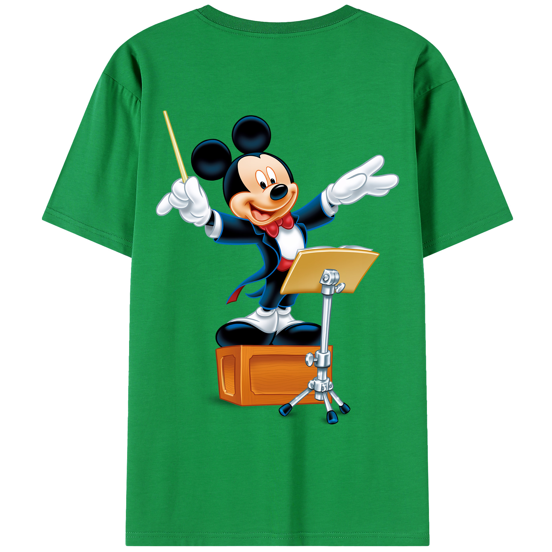（画像用） ミッキーマウス Mickey Mouse 綿100％ メンズ半袖Tシャツ（バックプリント） 通気性