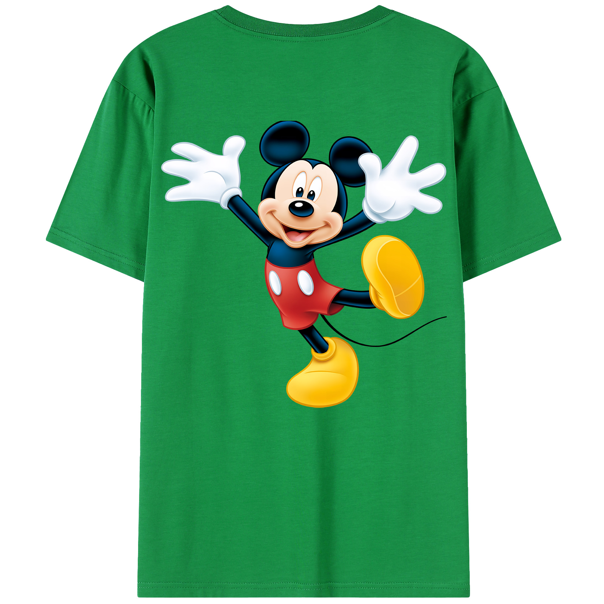 （画像用） ミッキーマウス Mickey Mouse 綿100％ メンズ半袖Tシャツ（バックプリント） 通気性