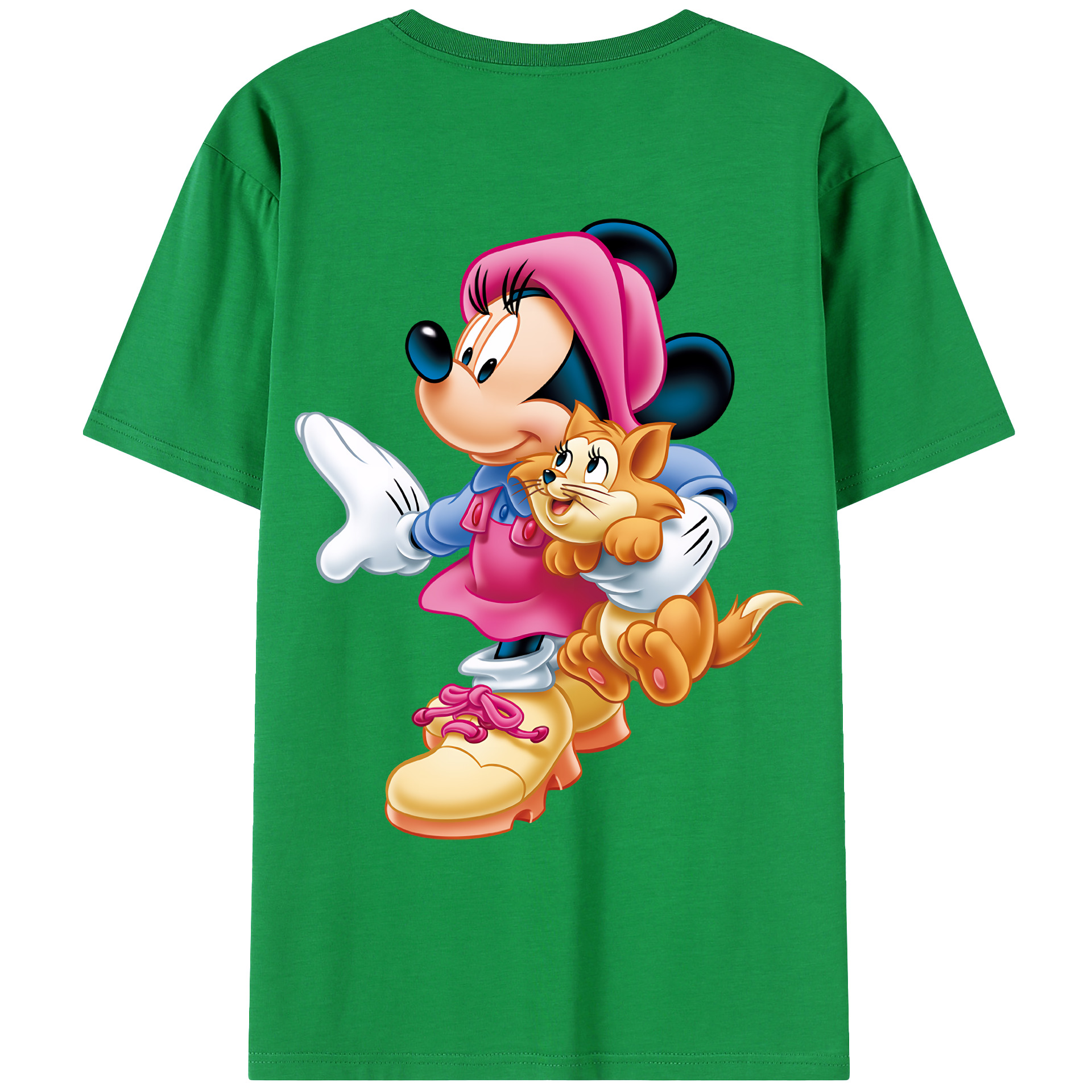 （画像用） ミッキーマウス Mickey Mouse 綿100％ メンズ半袖Tシャツ（バックプリント） 通気性