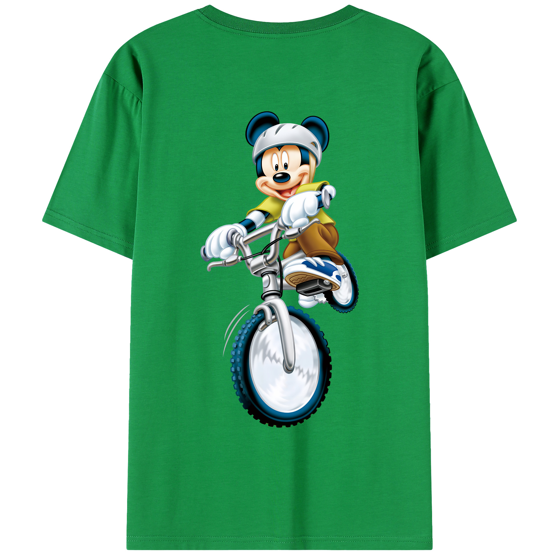 （画像用） ミッキーマウス Mickey Mouse 綿100％ メンズ半袖Tシャツ（バックプリント） 通気性