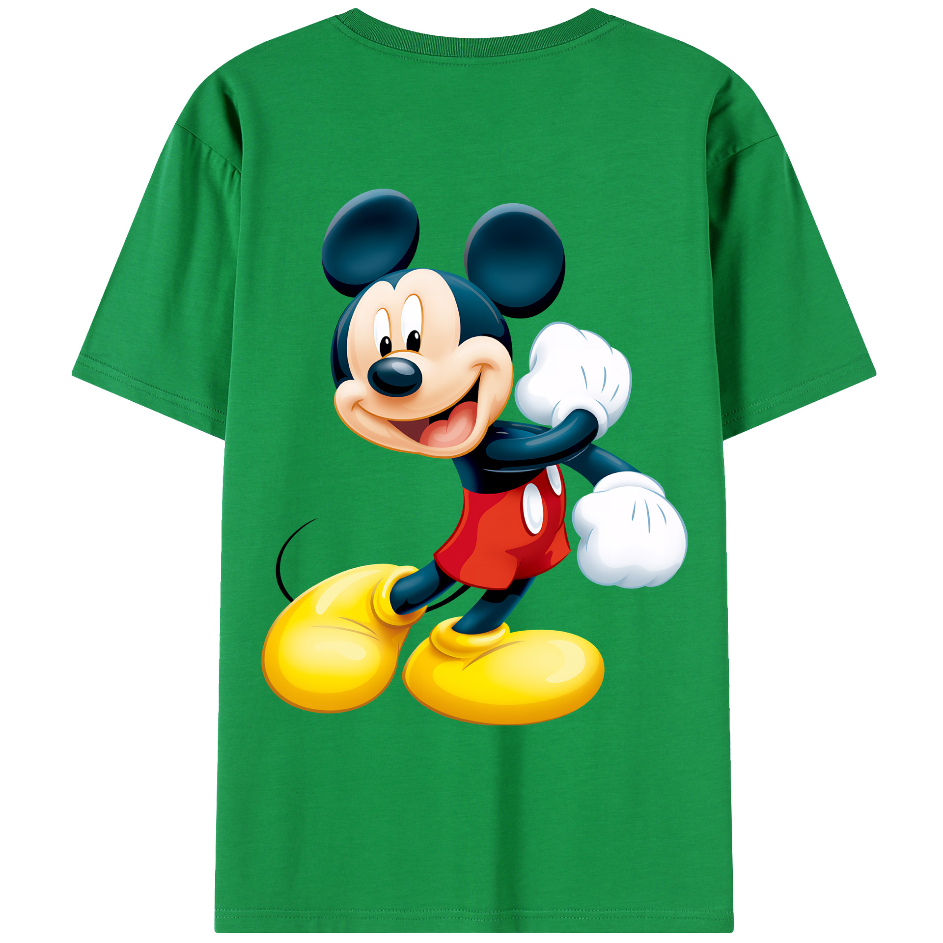（画像用） ミッキーマウス Mickey Mouse 綿100％ メンズ半袖Tシャツ（バックプリント） 通気性