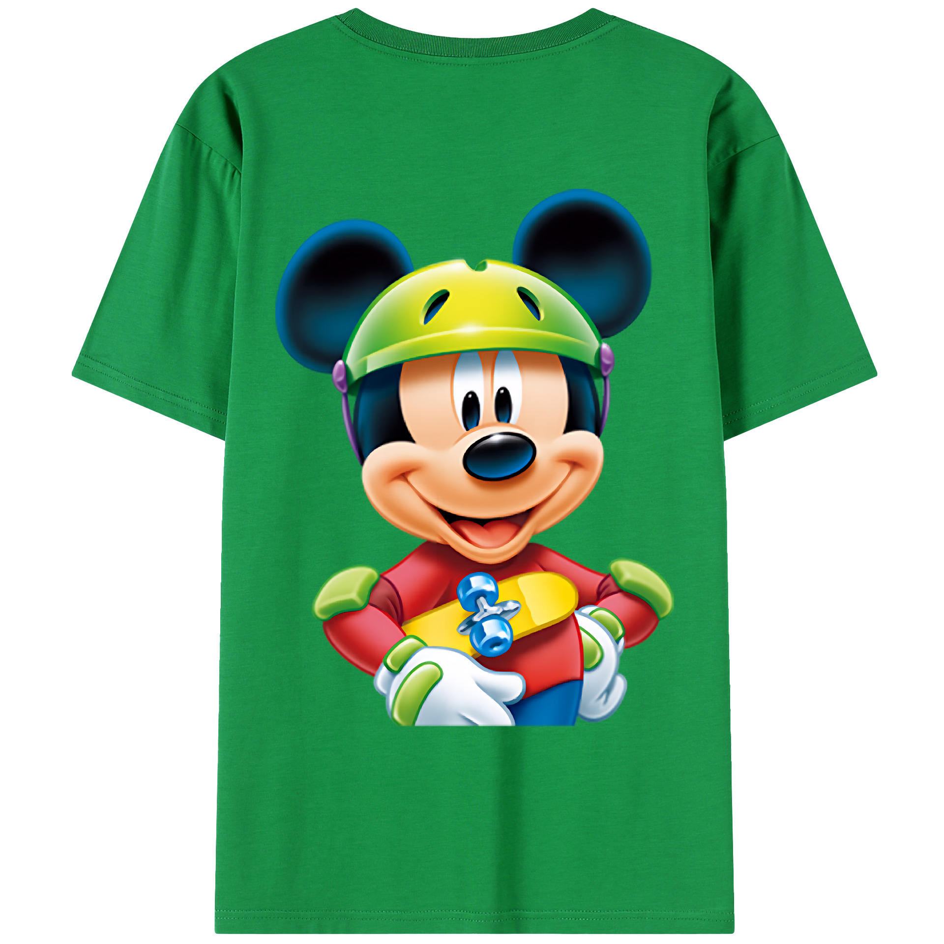 （画像用） ミッキーマウス Mickey Mouse 綿100％ メンズ半袖Tシャツ（バックプリント） 通気性