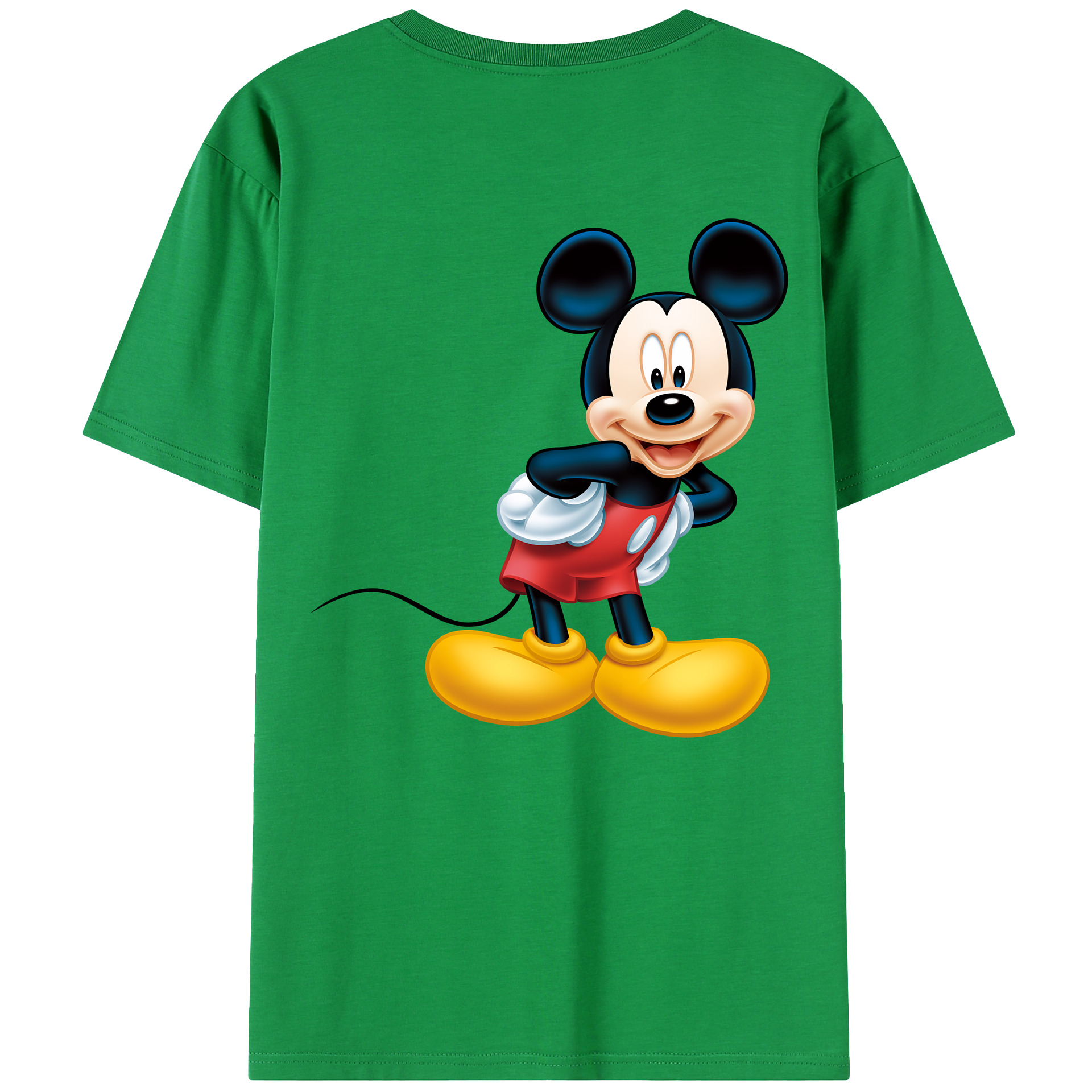 （画像用） ミッキーマウス Mickey Mouse 綿100％ メンズ半袖Tシャツ（バックプリント） 通気性