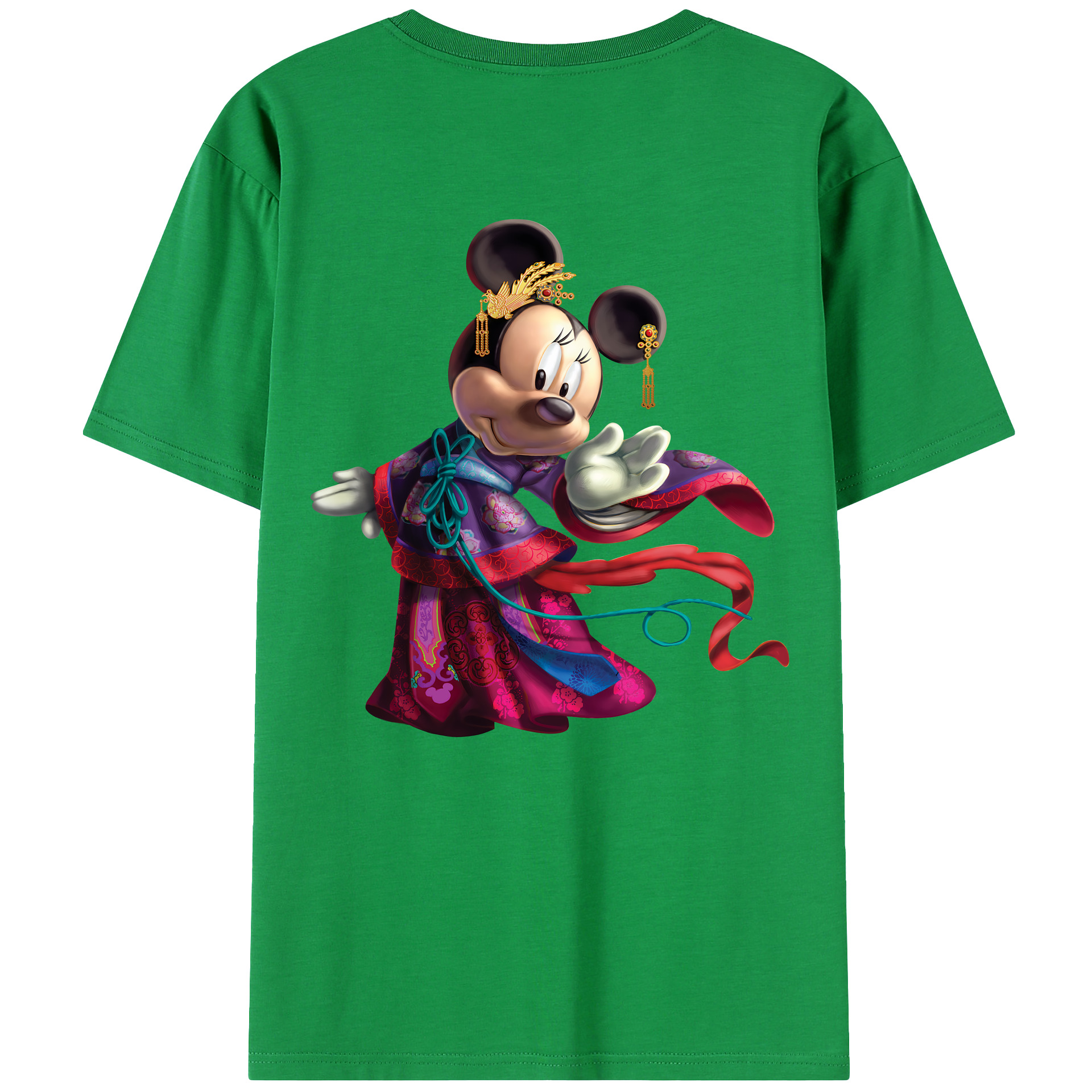 （画像用） ミッキーマウス Mickey Mouse 綿100％ メンズ半袖Tシャツ（バックプリント） 通気性