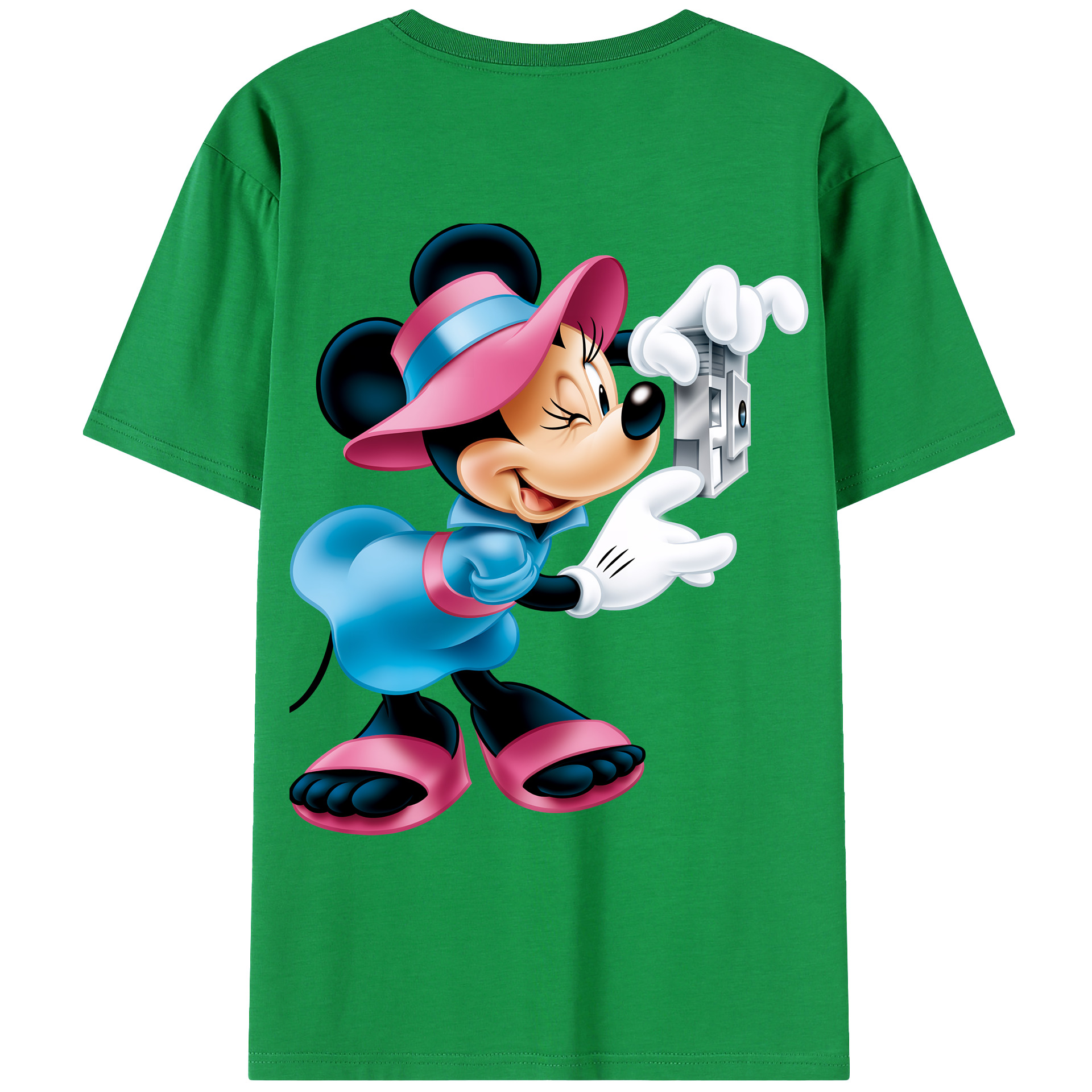 （画像用） ミッキーマウス Mickey Mouse 綿100％ メンズ半袖Tシャツ（バックプリント） 通気性