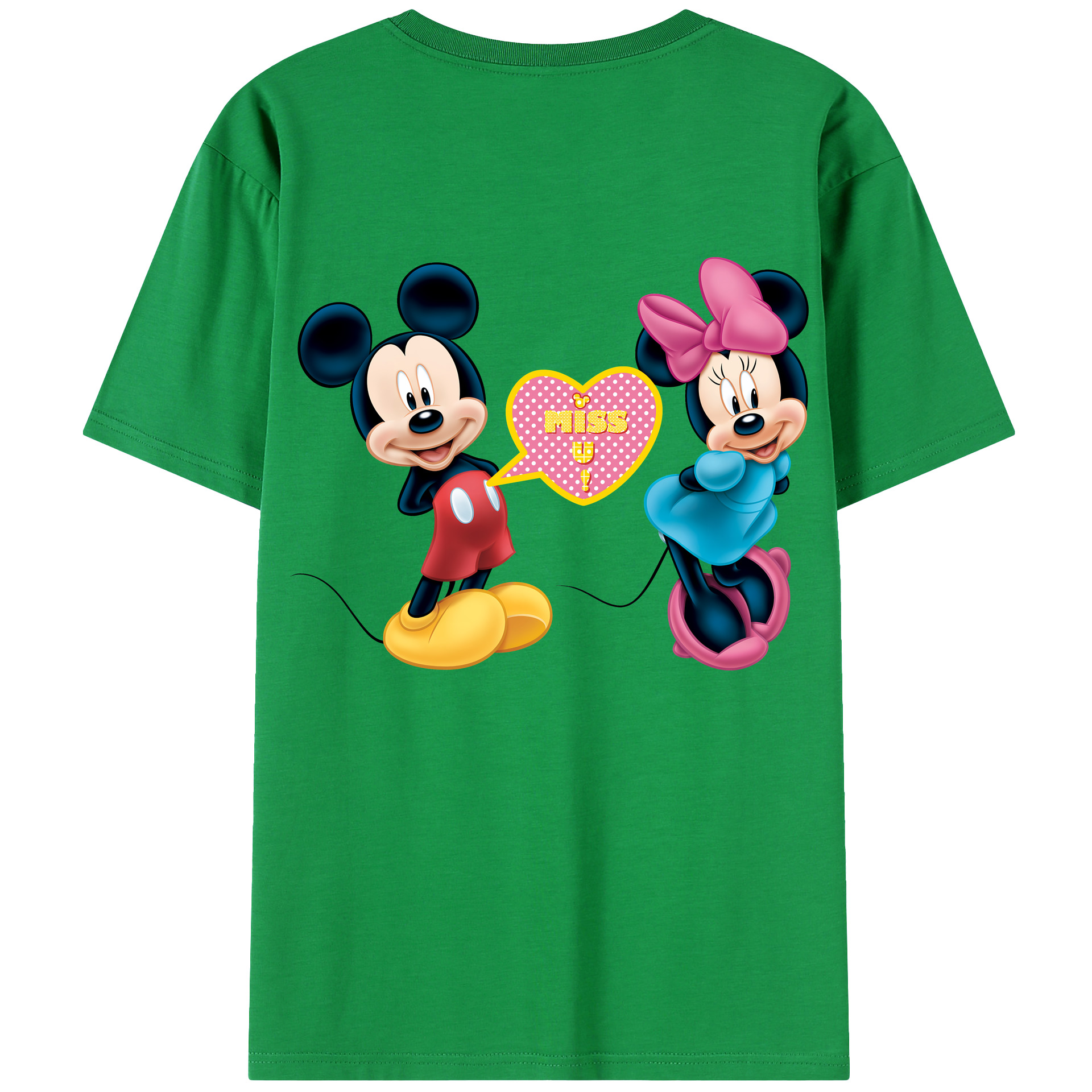 （画像用） ミッキーマウス Mickey Mouse 綿100％ メンズ半袖Tシャツ（バックプリント） 通気性