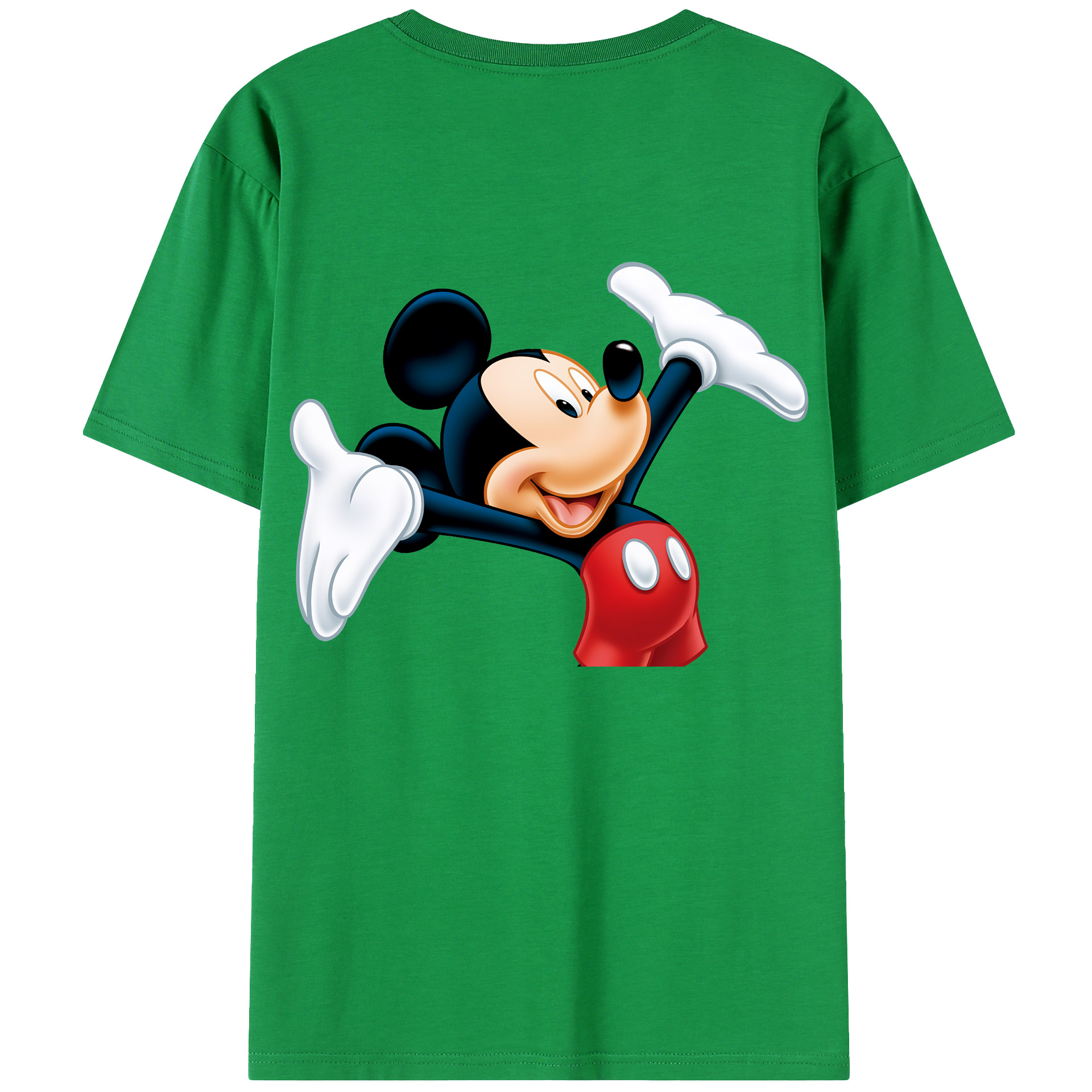 （画像用） ミッキーマウス Mickey Mouse 綿100％ メンズ半袖Tシャツ（バックプリント） 通気性
