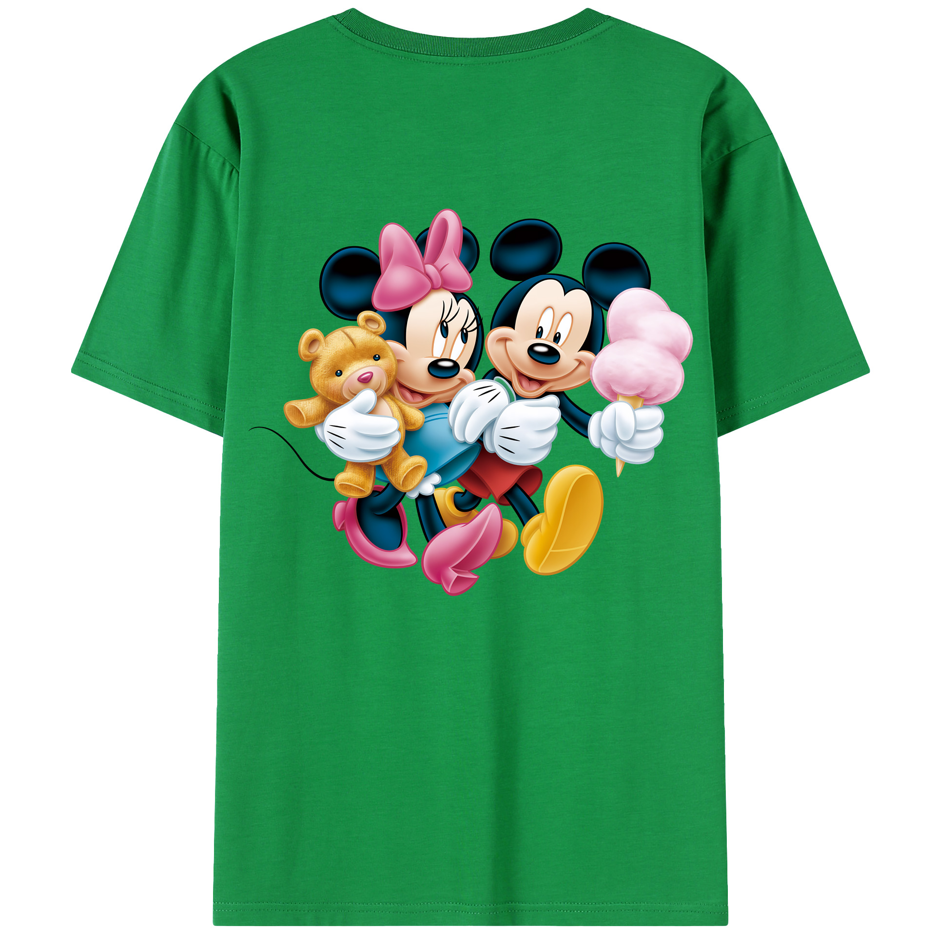（画像用） ミッキーマウス Mickey Mouse 綿100％ メンズ半袖Tシャツ（バックプリント） 通気性