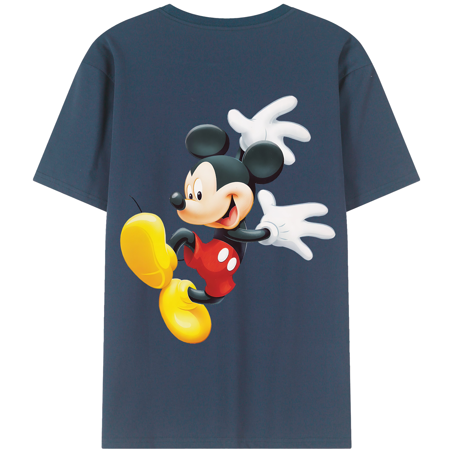 （画像用） ミッキーマウス Mickey Mouse 綿100％ メンズ半袖Tシャツ（バックプリント） 通気性