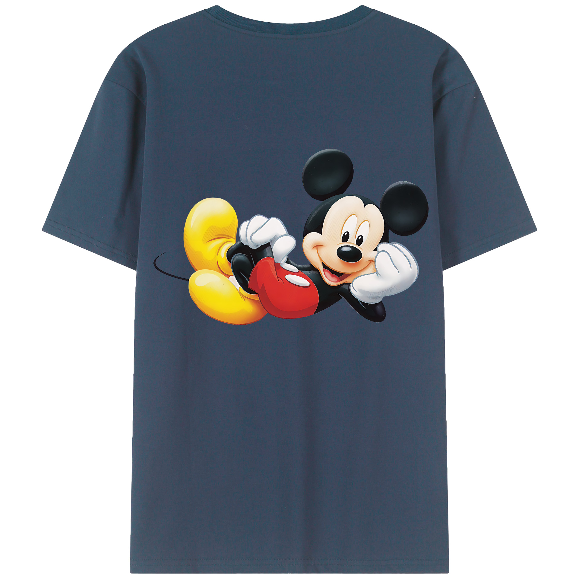 （画像用） ミッキーマウス Mickey Mouse 綿100％ メンズ半袖Tシャツ（バックプリント） 通気性