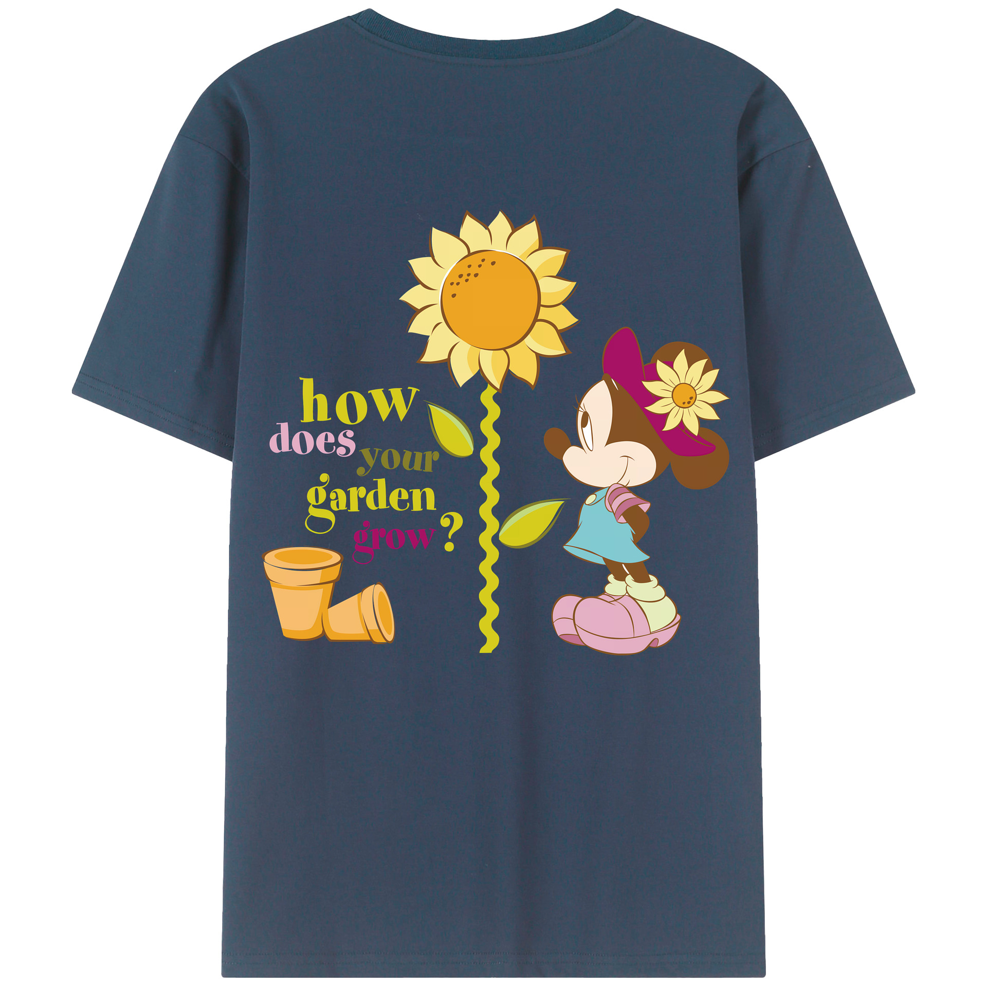（画像用） ミッキーマウス Mickey Mouse 綿100％ メンズ半袖Tシャツ（バックプリント） 通気性