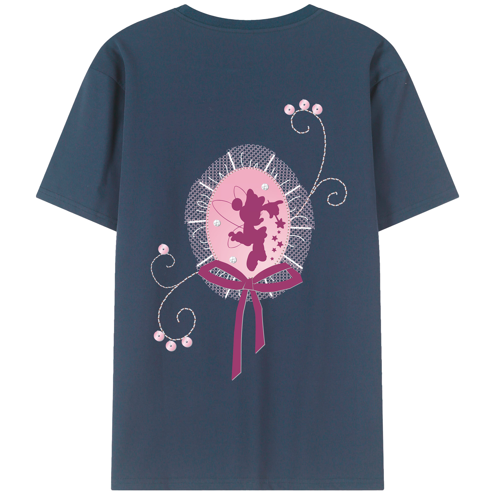 （画像用） ミッキーマウス Mickey Mouse 綿100％ メンズ半袖Tシャツ（バックプリント） 通気性