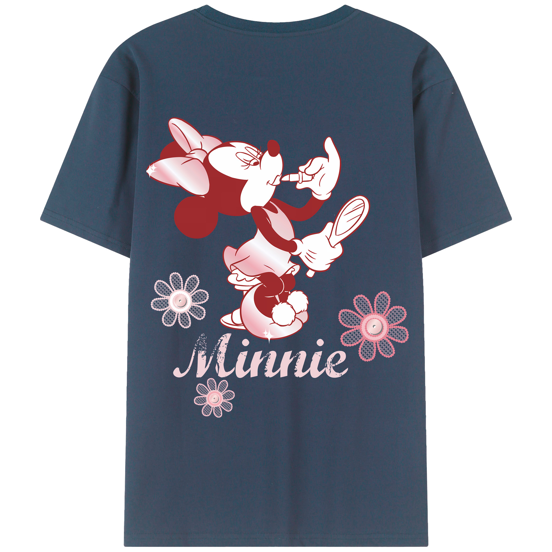 （画像用） ミッキーマウス Mickey Mouse 綿100％ メンズ半袖Tシャツ（バックプリント） 通気性