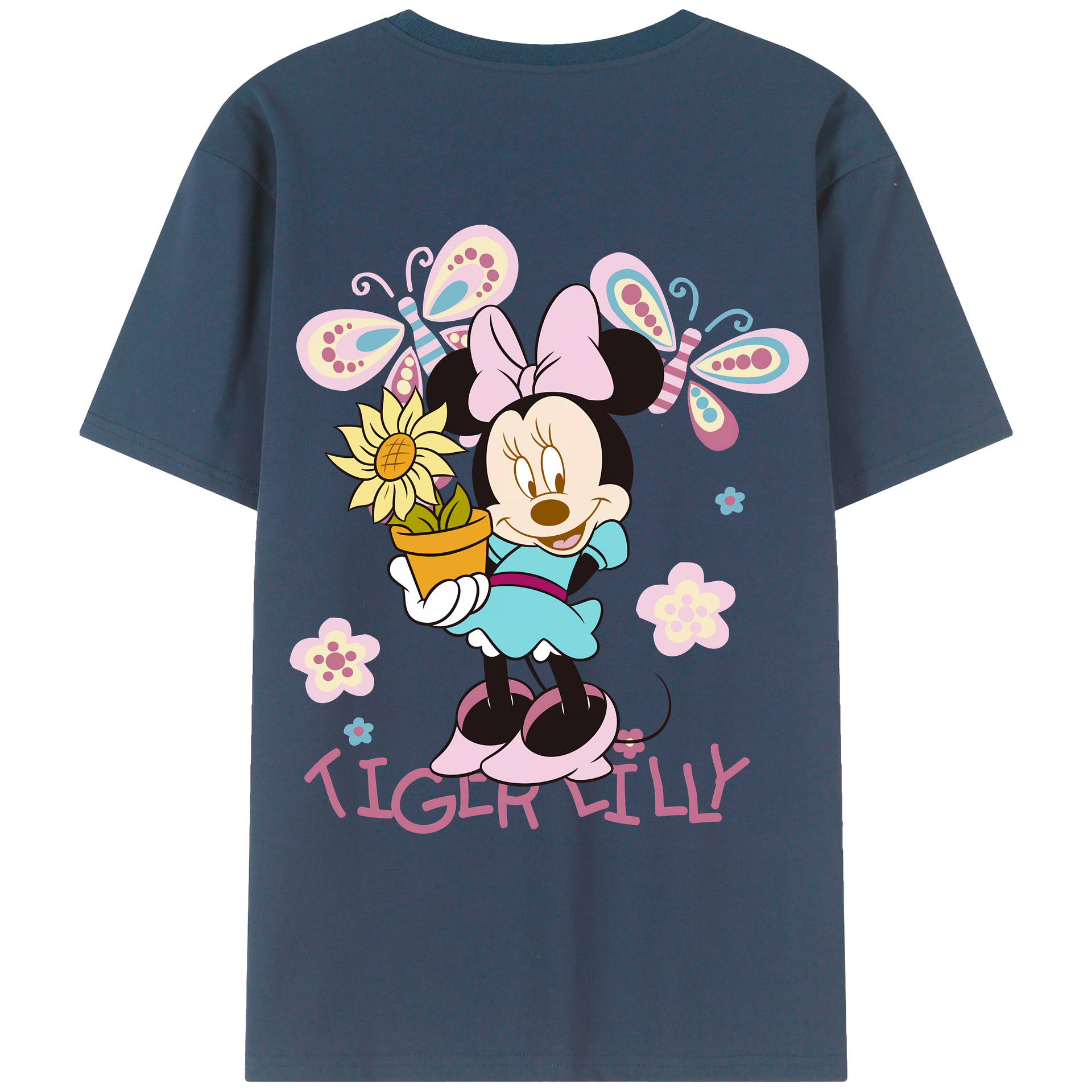 （画像用） ミッキーマウス Mickey Mouse 綿100％ メンズ半袖Tシャツ（バックプリント） 通気性