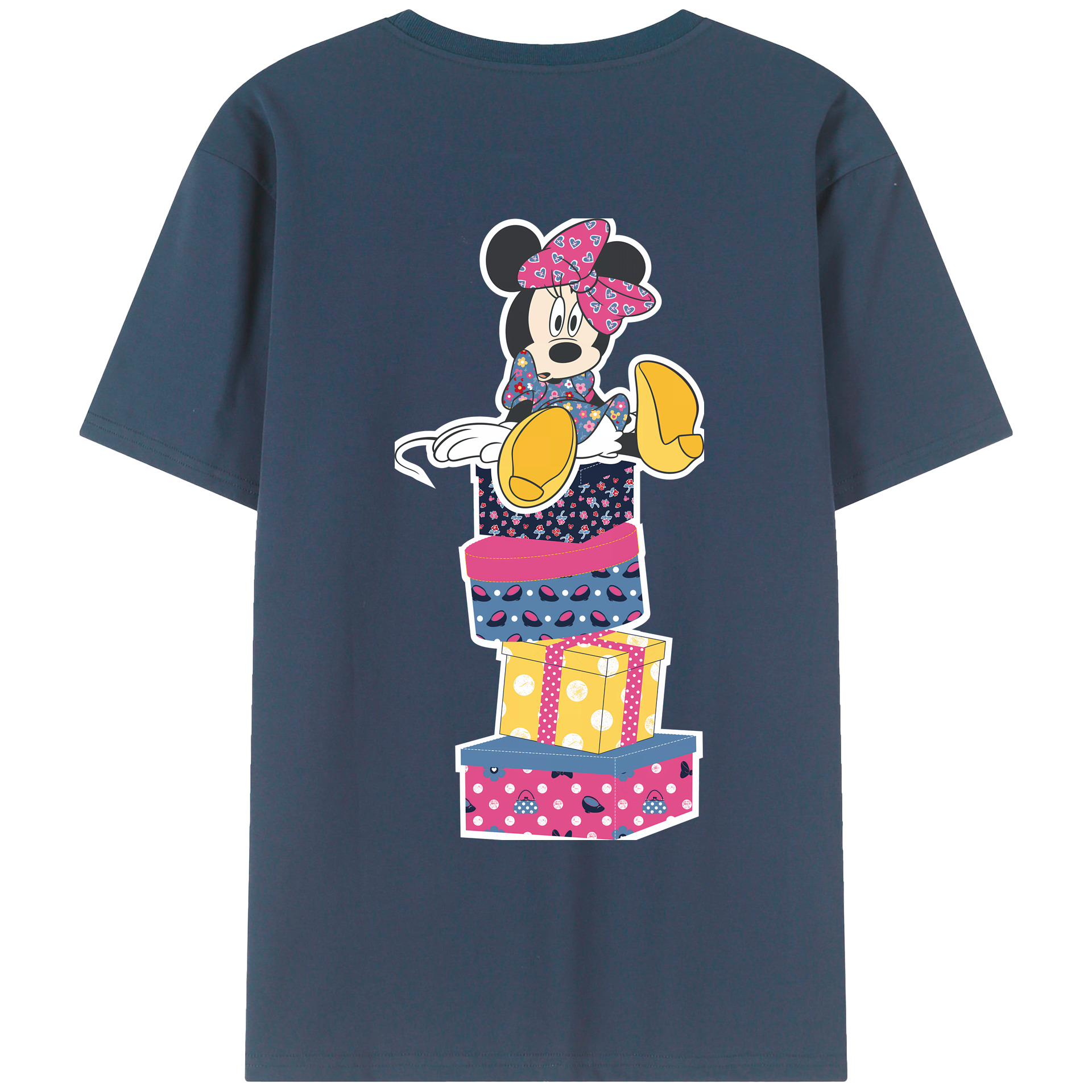 （画像用） ミッキーマウス Mickey Mouse 綿100％ メンズ半袖Tシャツ（バックプリント） 通気性