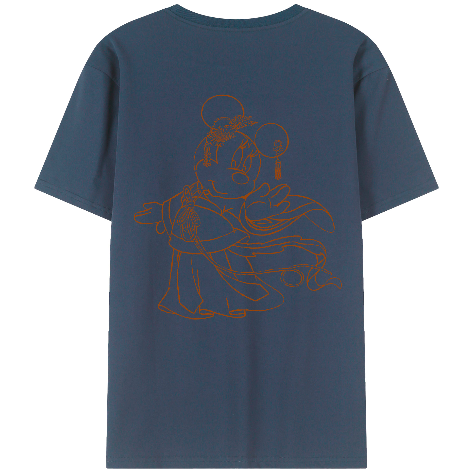 （画像用） ミッキーマウス Mickey Mouse 綿100％ メンズ半袖Tシャツ（バックプリント） 通気性