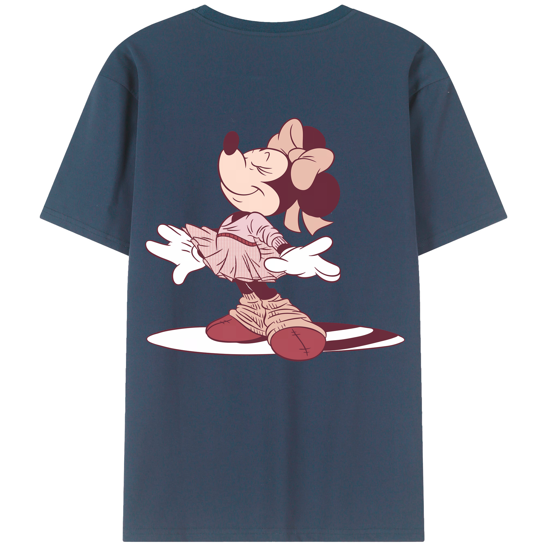 （画像用） ミッキーマウス Mickey Mouse 綿100％ メンズ半袖Tシャツ（バックプリント） 通気性