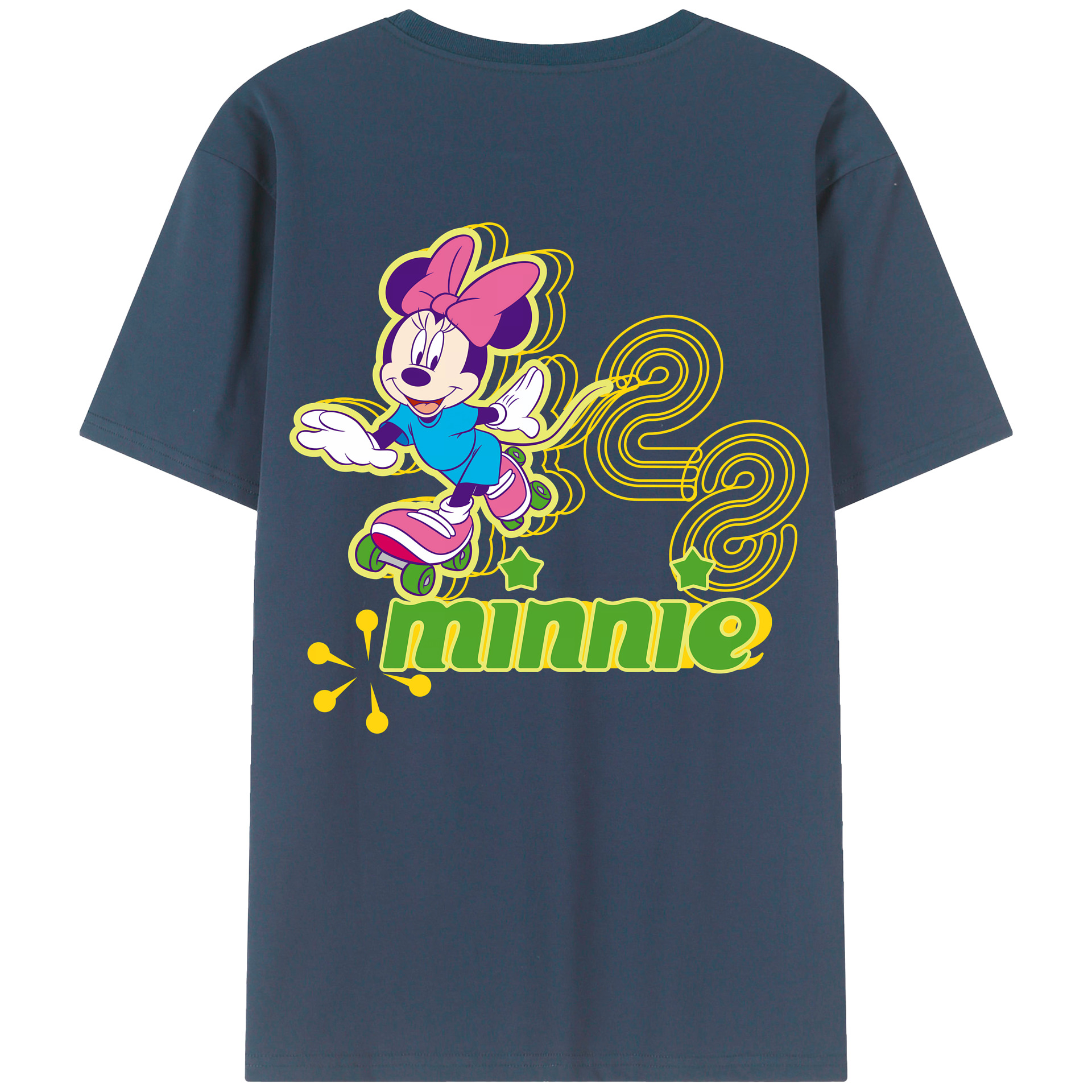 （画像用） ミッキーマウス Mickey Mouse 綿100％ メンズ半袖Tシャツ（バックプリント） 通気性